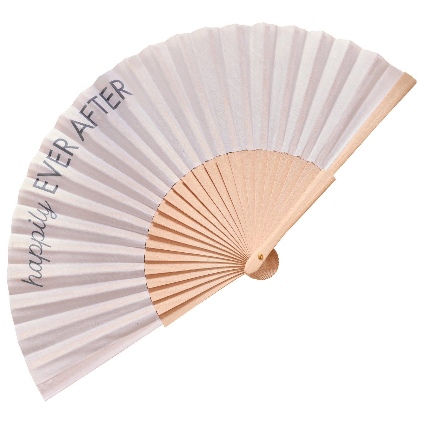 White 'Happily Ever After' Wedding Fans