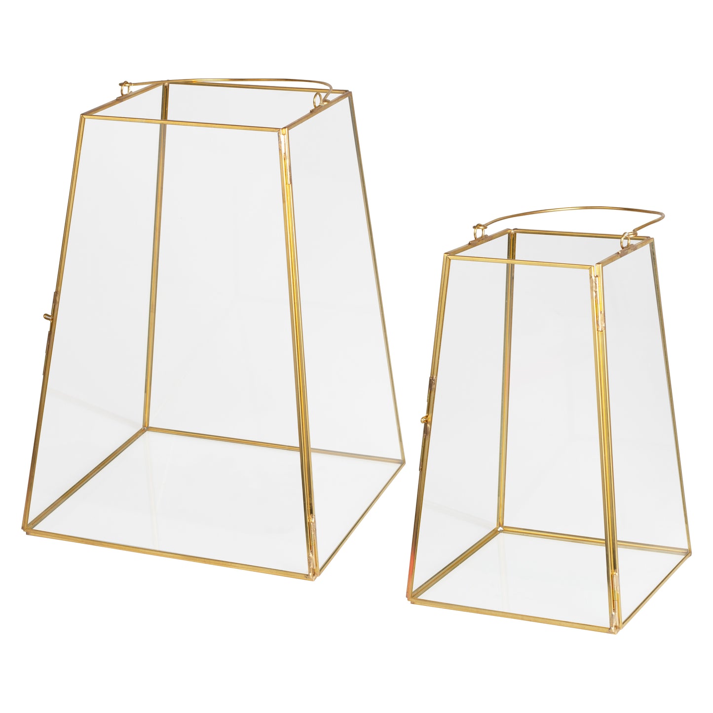 Gold Rimmed Glass Lanterns