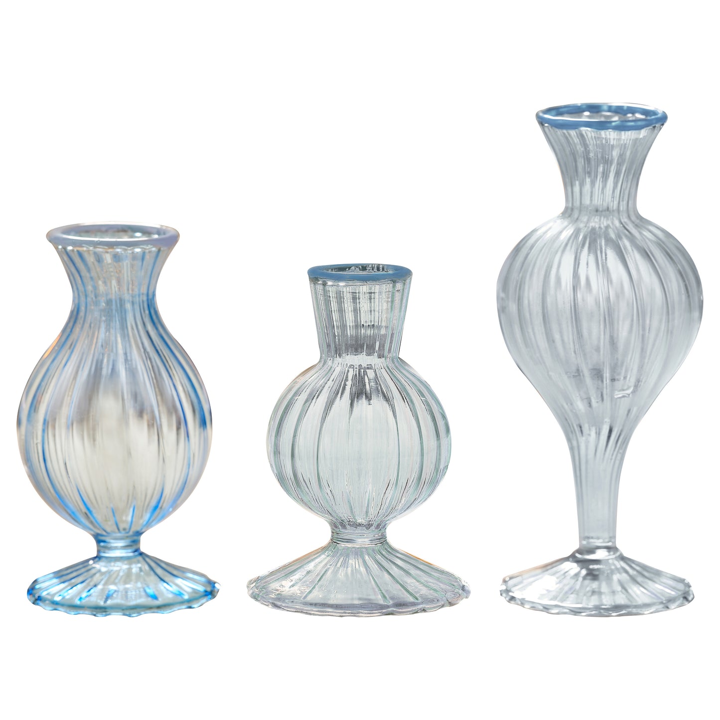 Blue Glass Bud Vases
