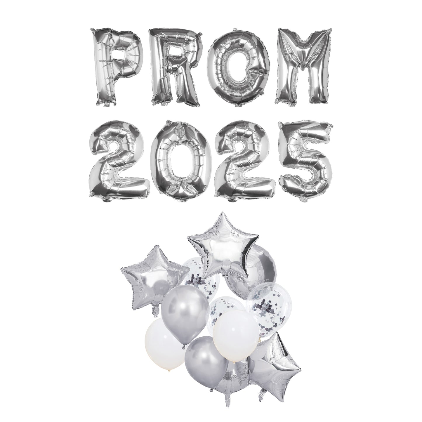 Silver Prom 2025 Balloon Bundle