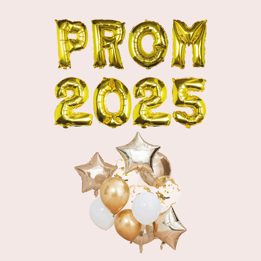 Gold Prom 2025 Balloon Bundle