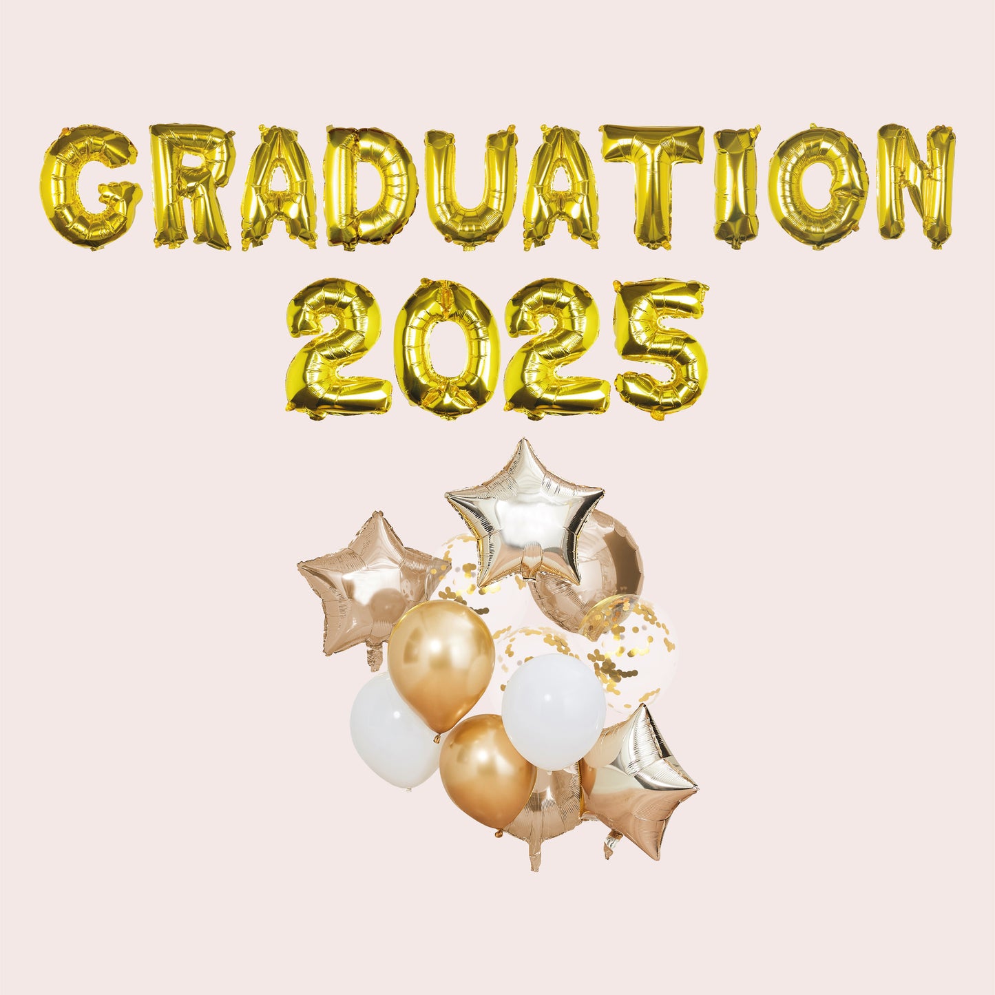 Gold Graduation 2025 Balloon Bundle
