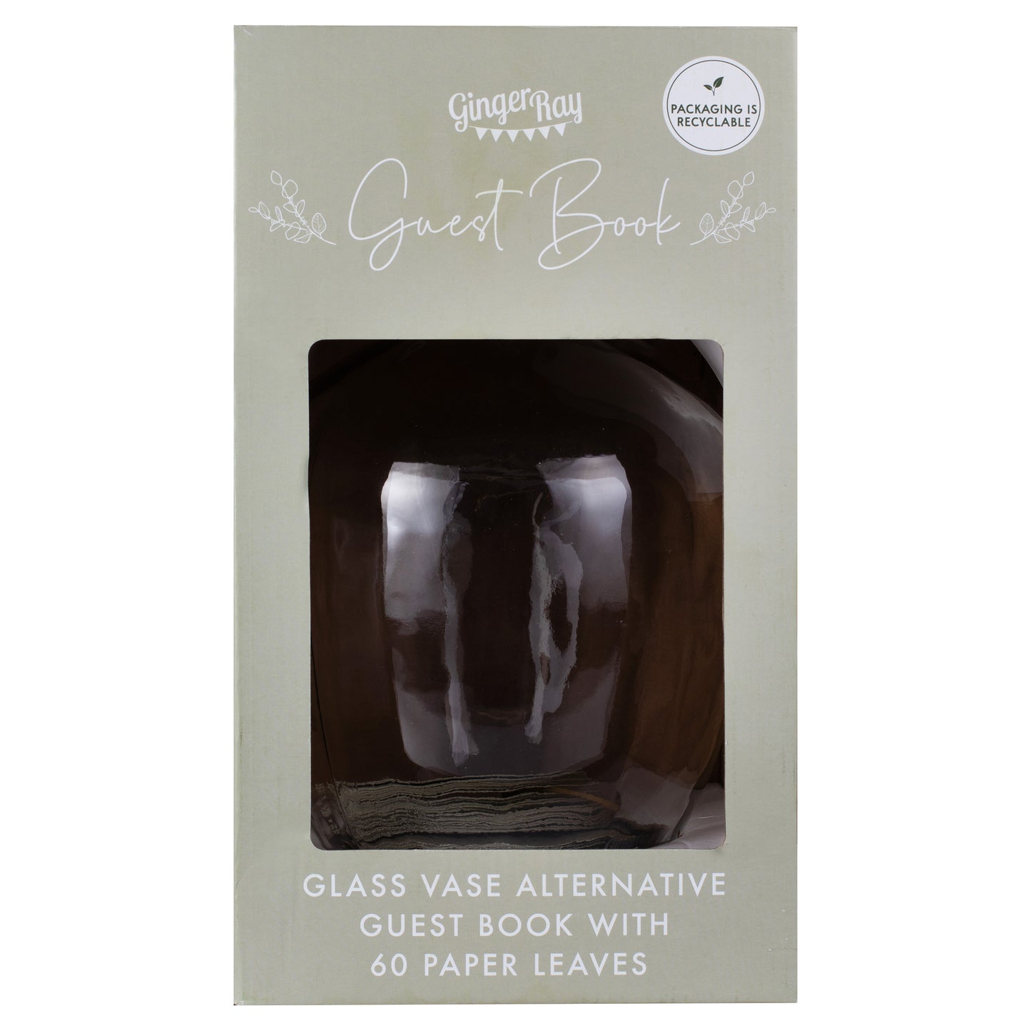 Recycled Glass Vase Alternative Wedding Guest Book