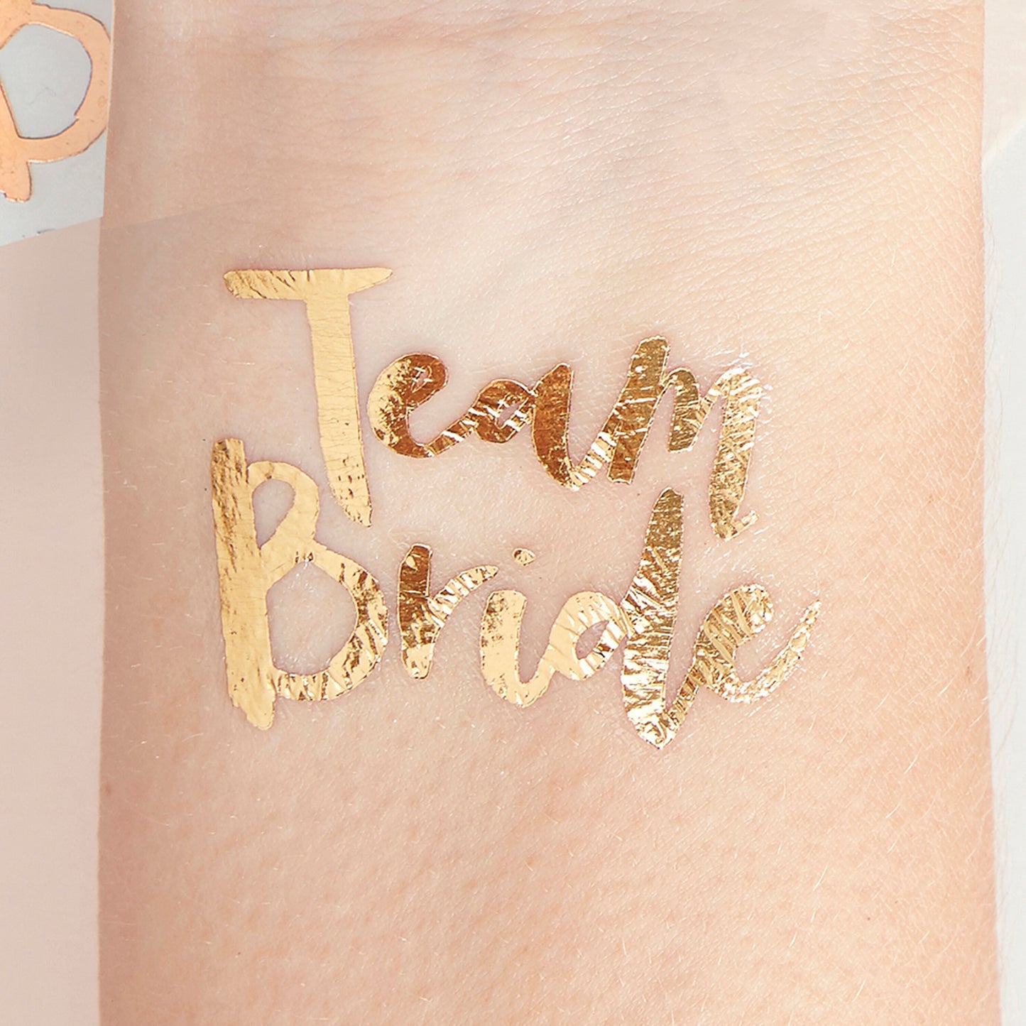 Rose Gold Team Bride Temporary Tattoos