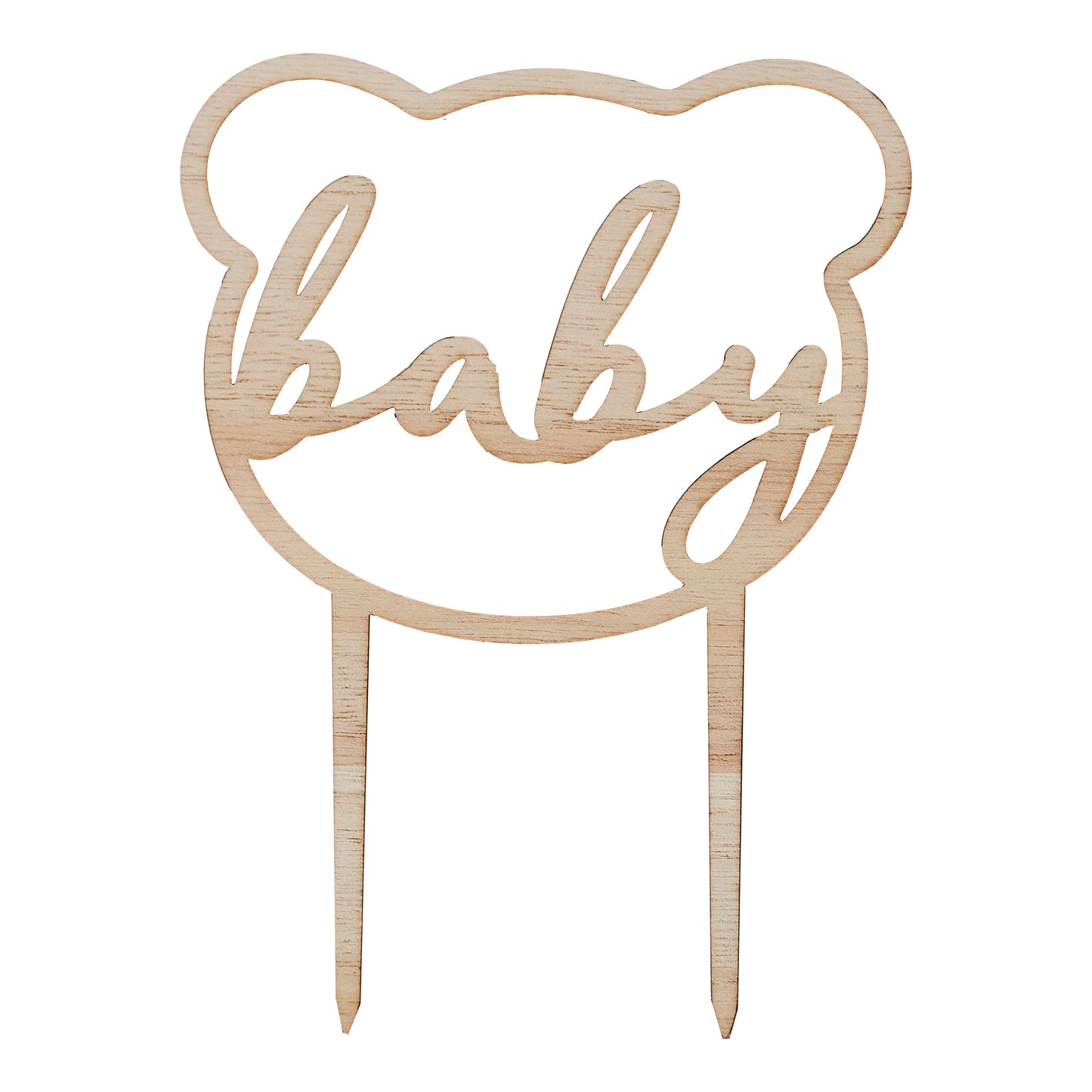 Wooden Teddy Bear Baby Shower Cake Topper