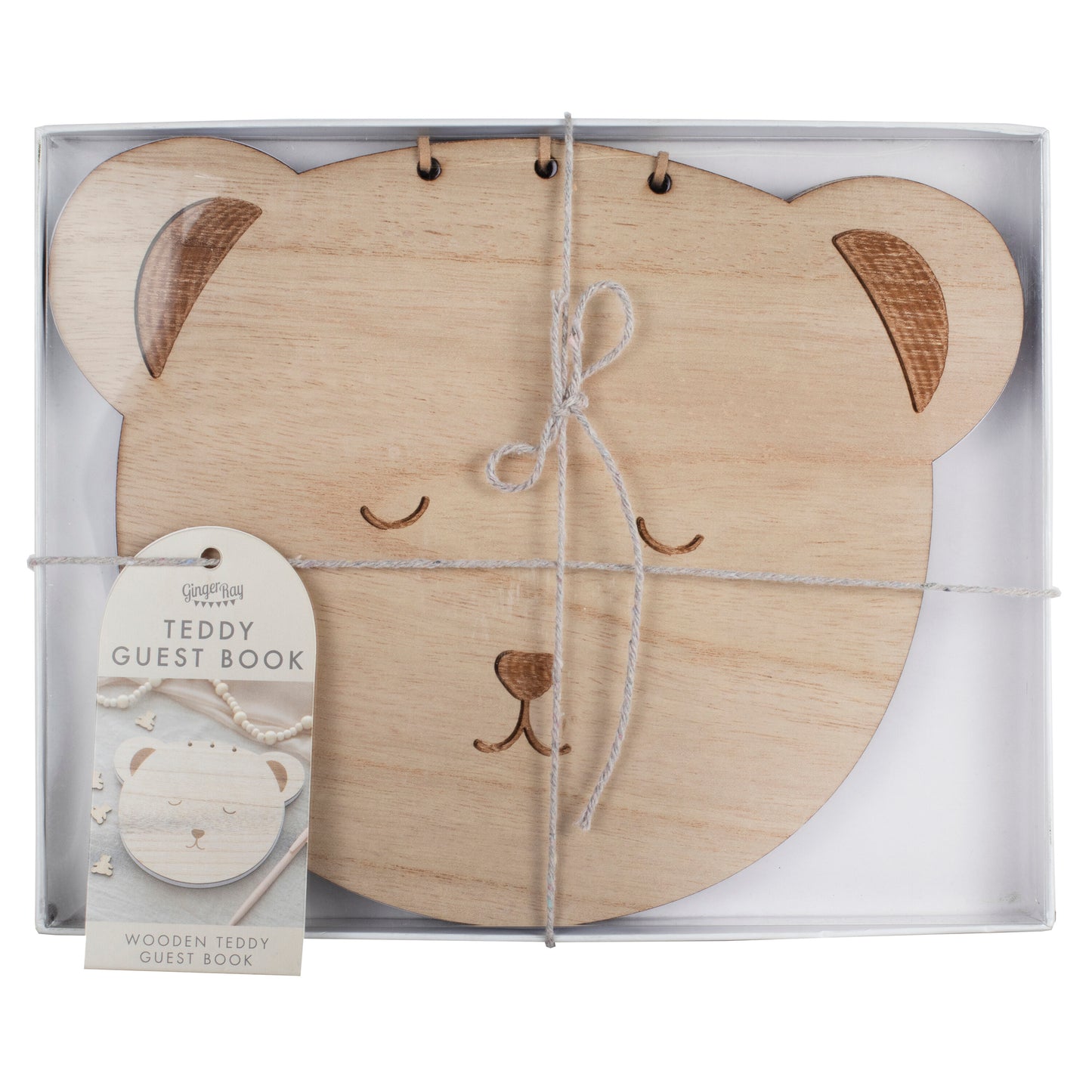 Wooden Teddy Baby Shower Guest Book