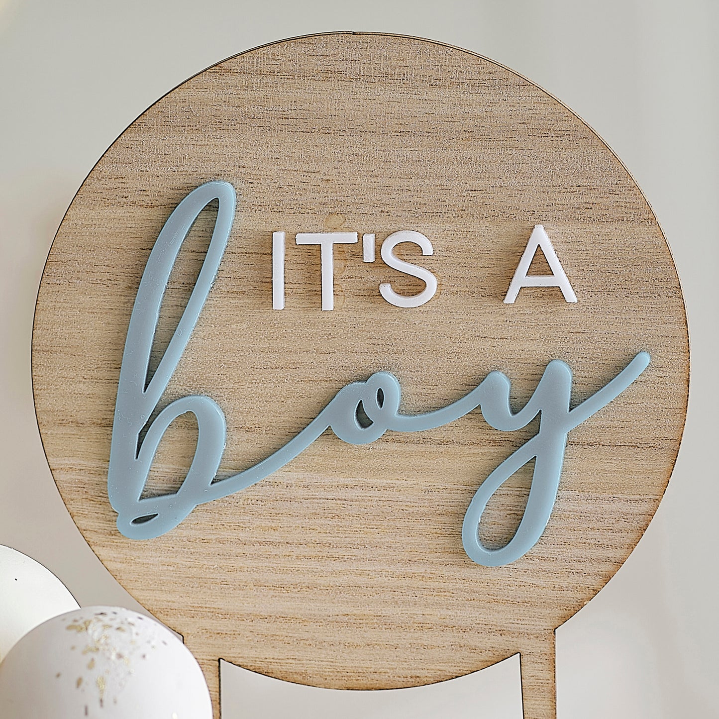 It's a Boy Wooden Baby Shower Cake Topper