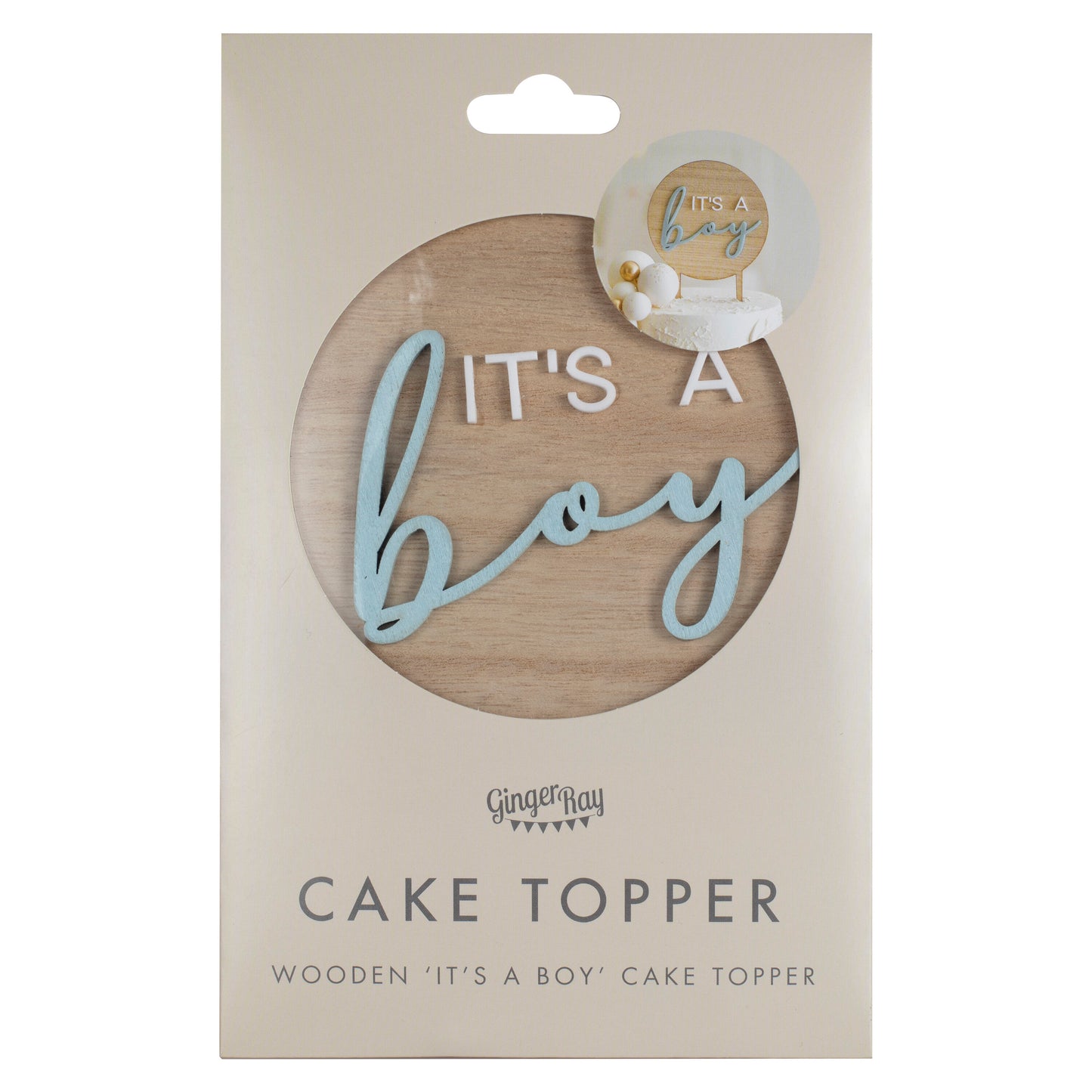 It's a Boy Wooden Baby Shower Cake Topper