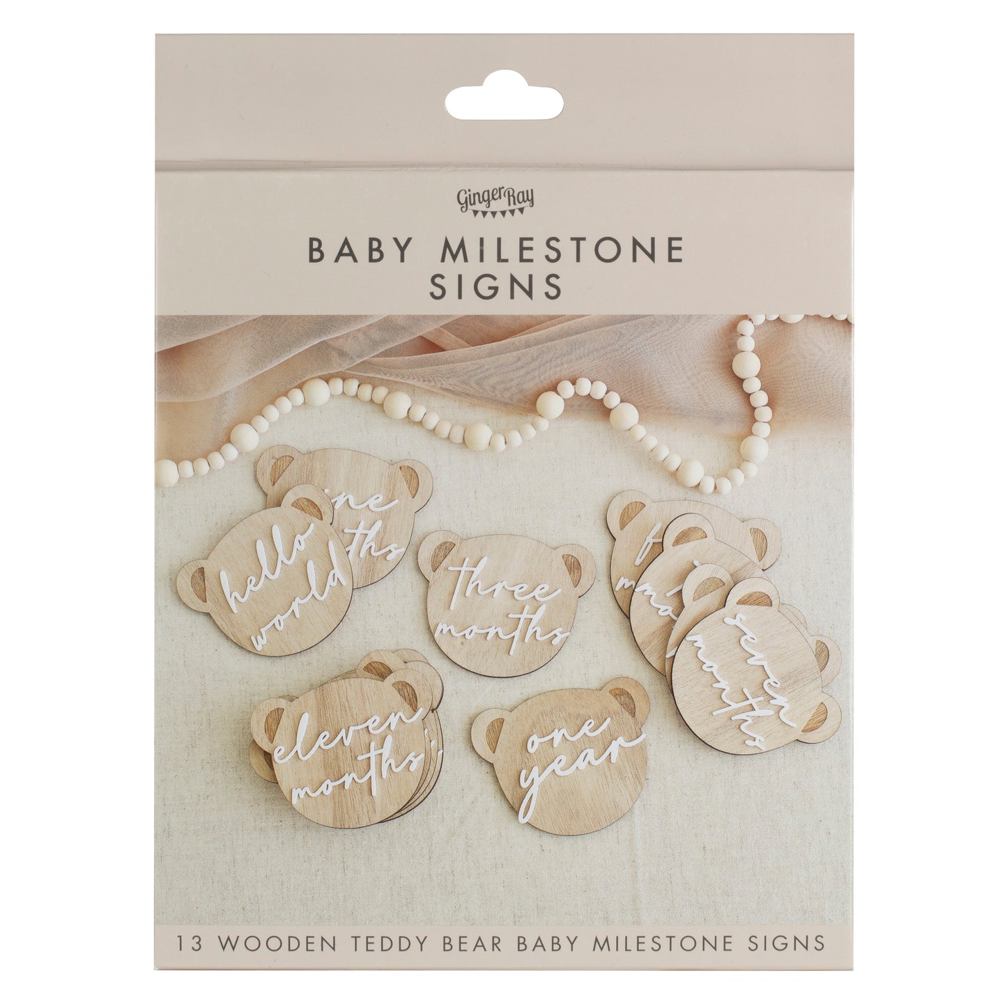 Wooden Teddy Bear Baby Milestone Signs