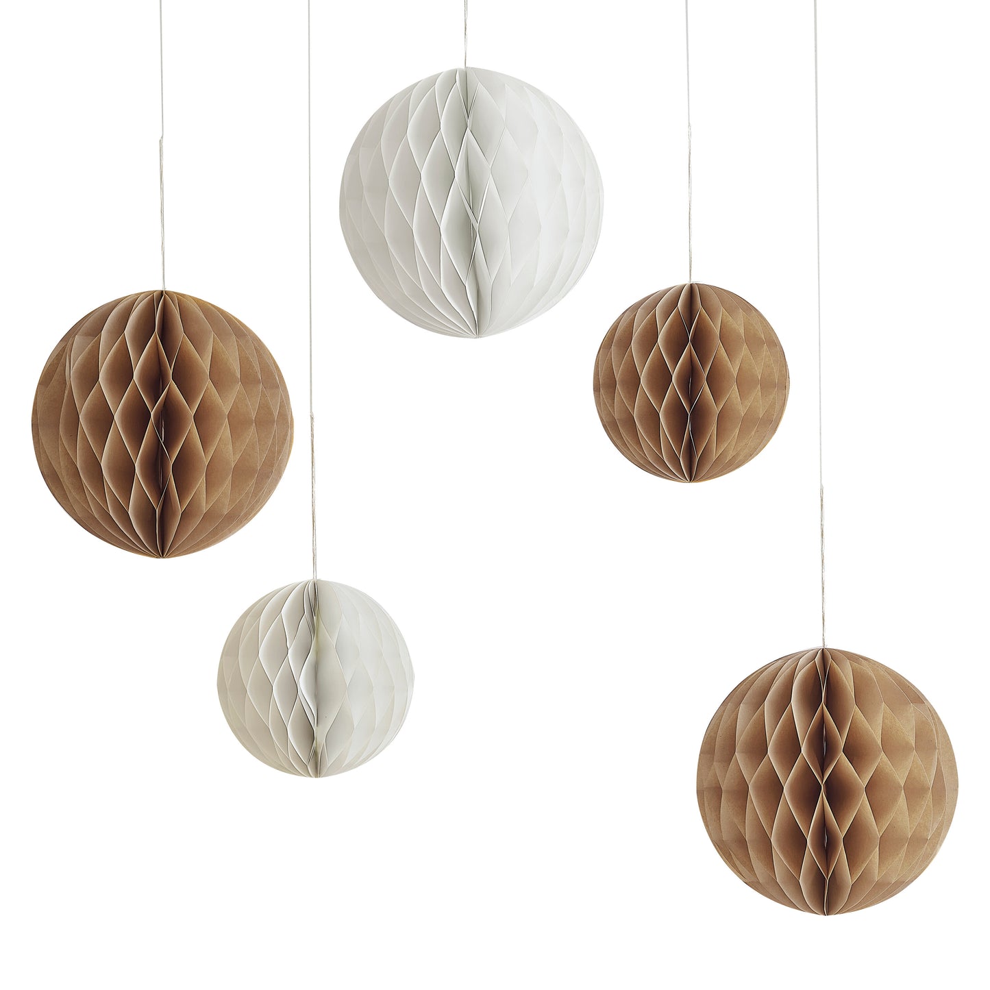 Neutral Paper Honeycomb Decorations