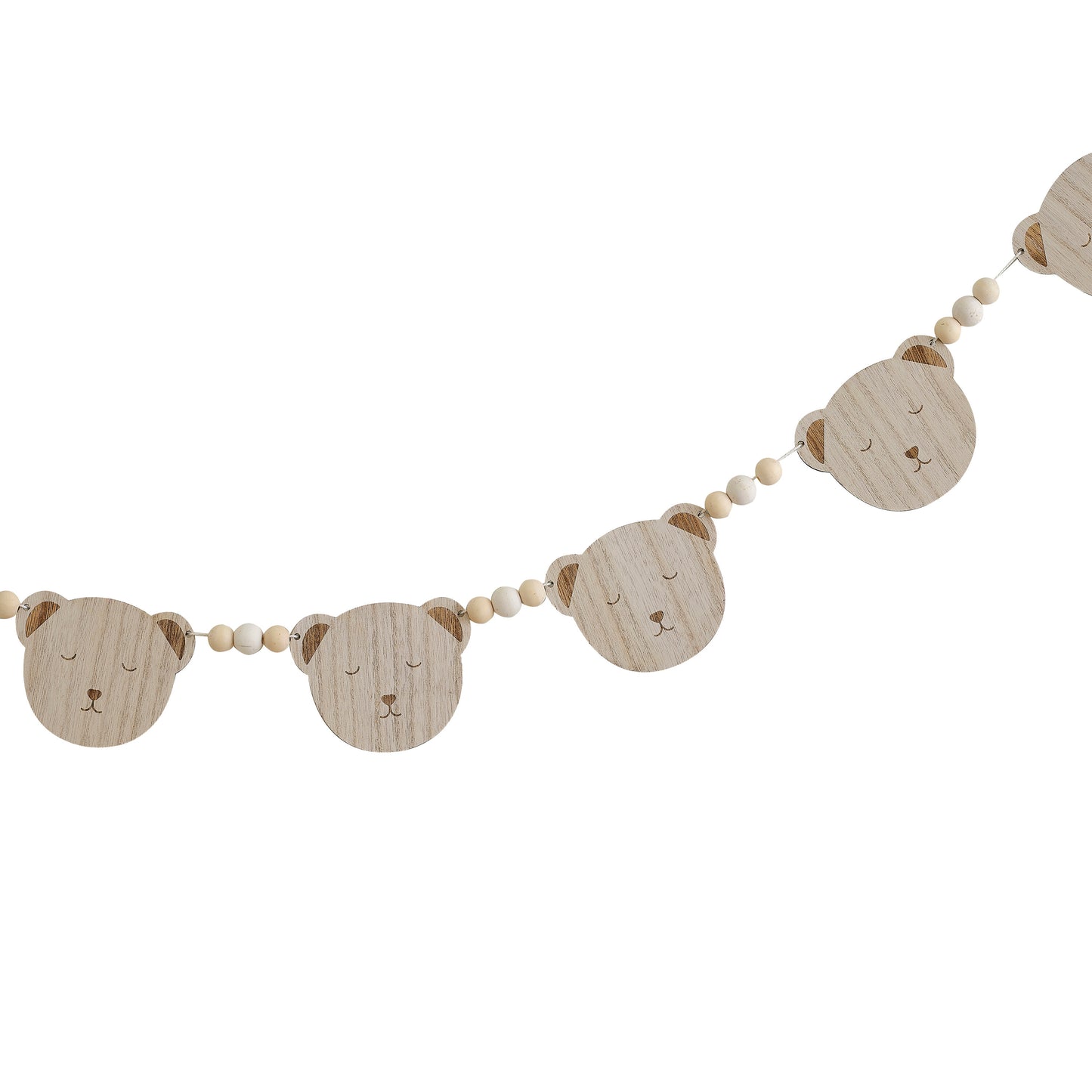 Wooden Teddy Face Baby Shower Bunting