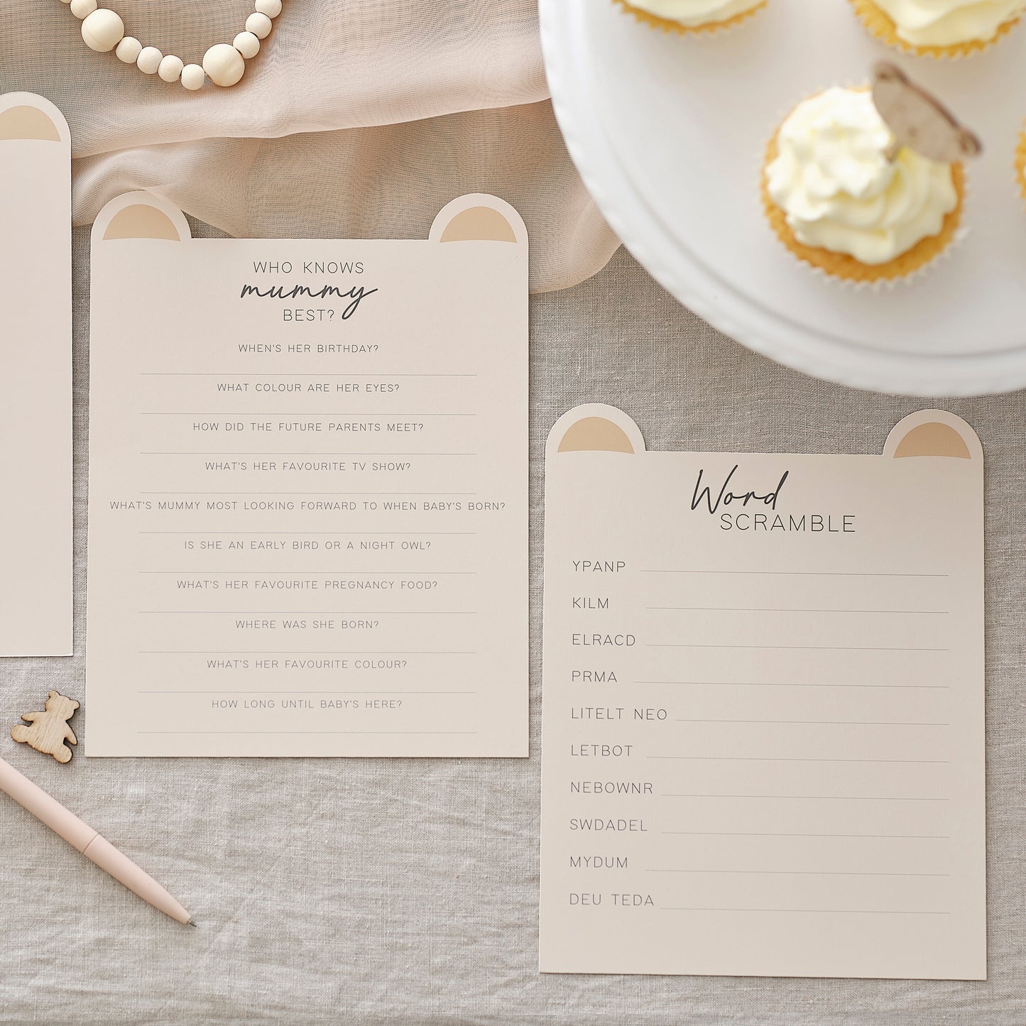 Teddy Bear Baby Shower Games Pack