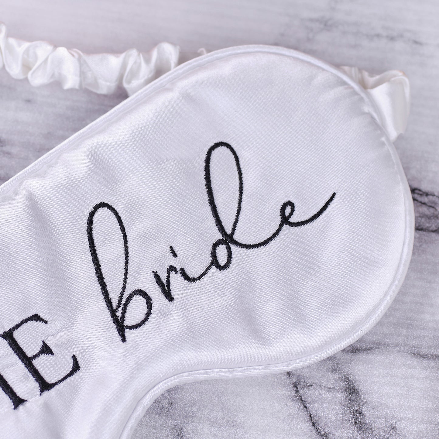 White Satin Bride Eye Mask