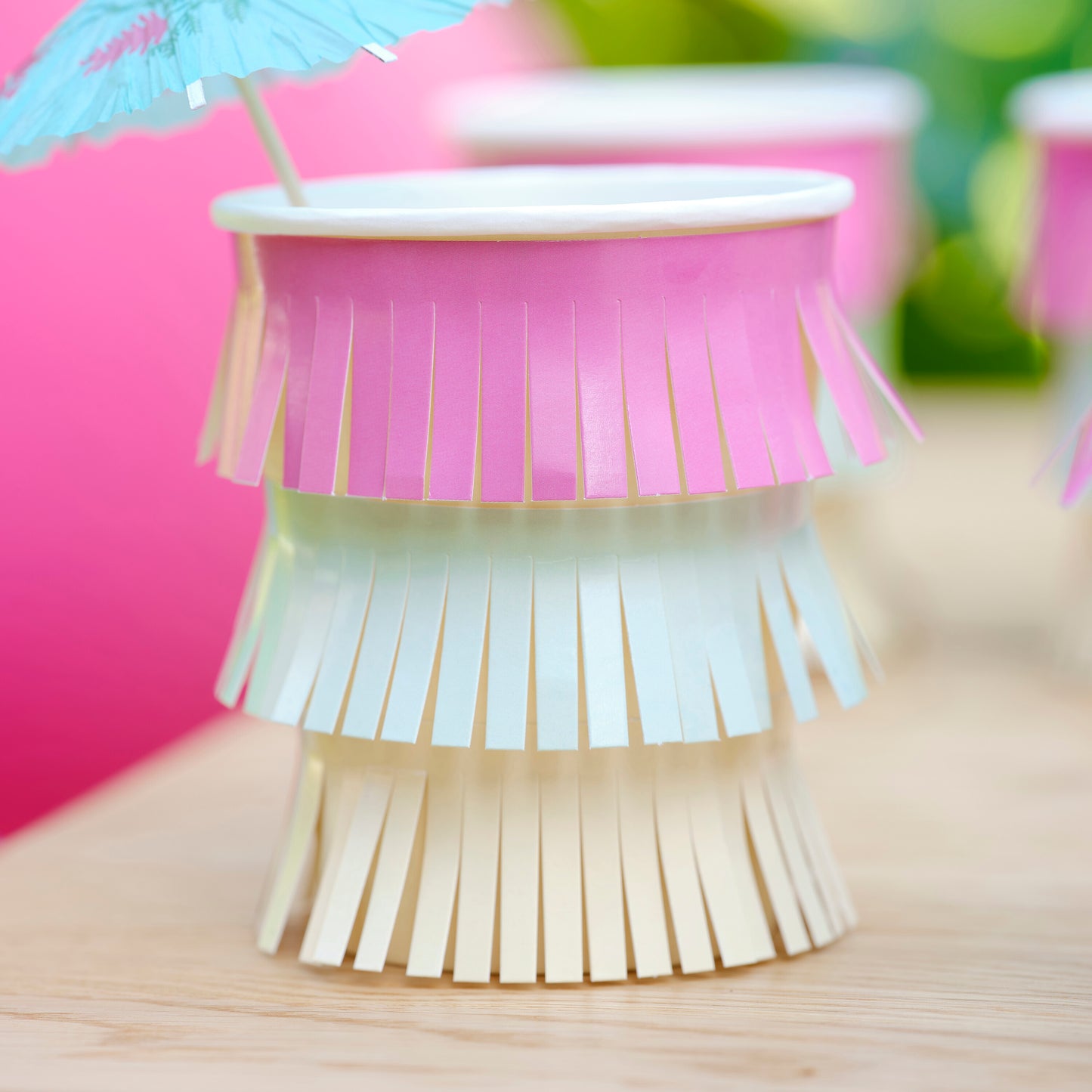 Hawaiian Tassel Fringe Paper Cups