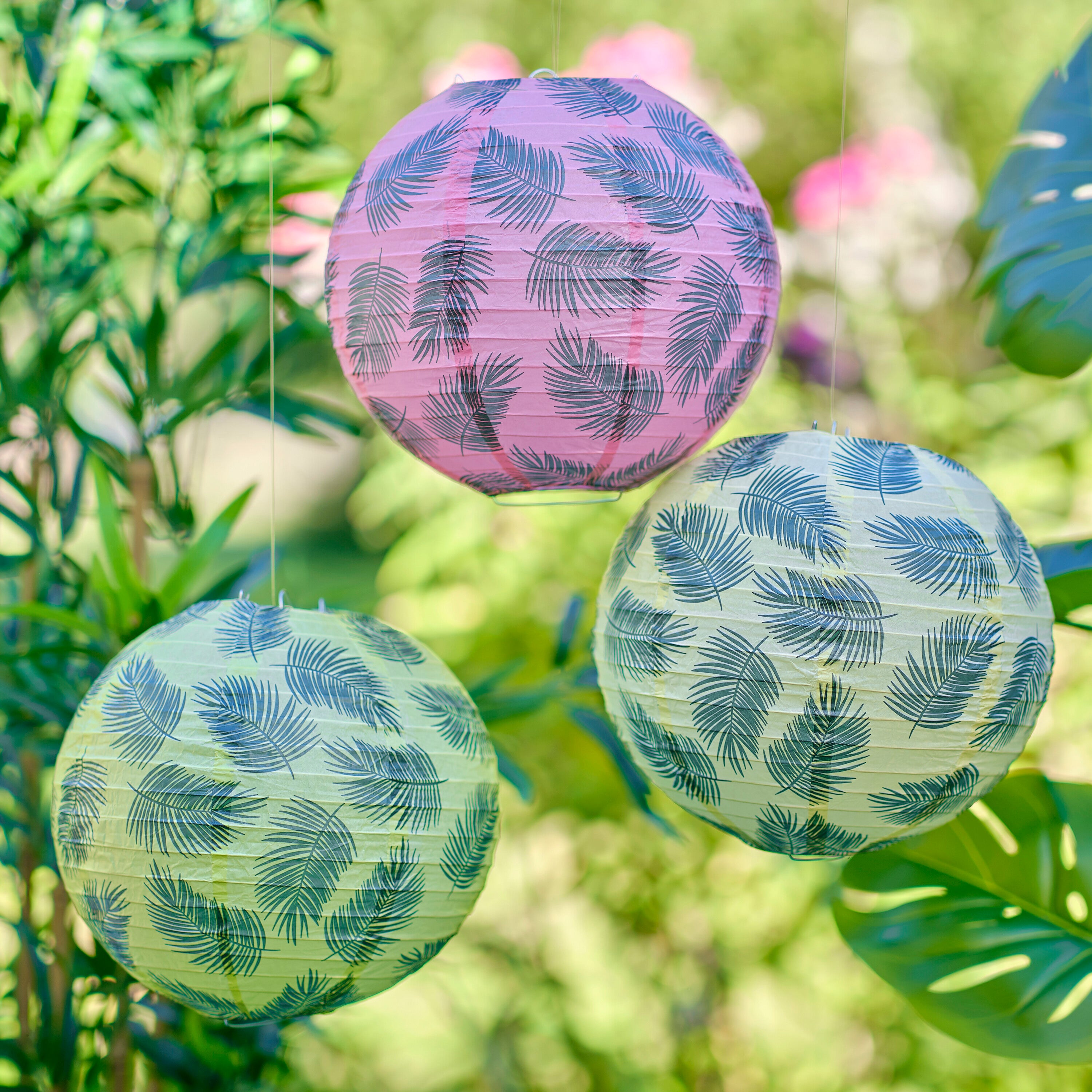 Hawaiian Palm Leaf Printed Hanging Lantern Decorations – Ginger Ray
