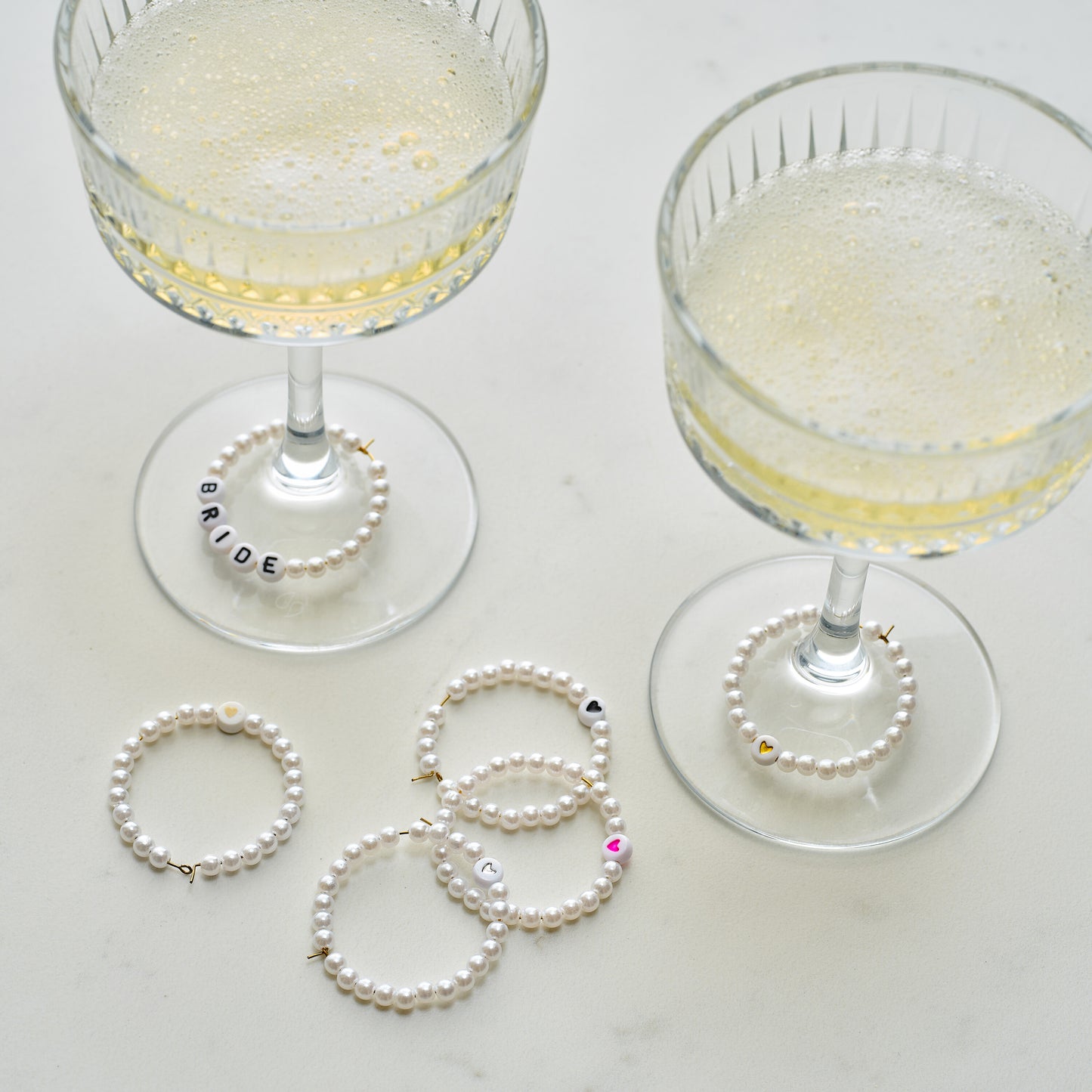 White Beaded Hen Party Drinks Markers