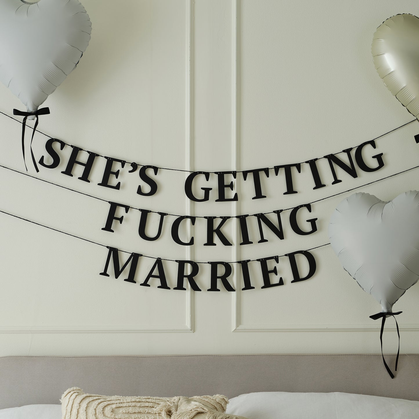 Black 'She's Getting Fucking Married' Bunting