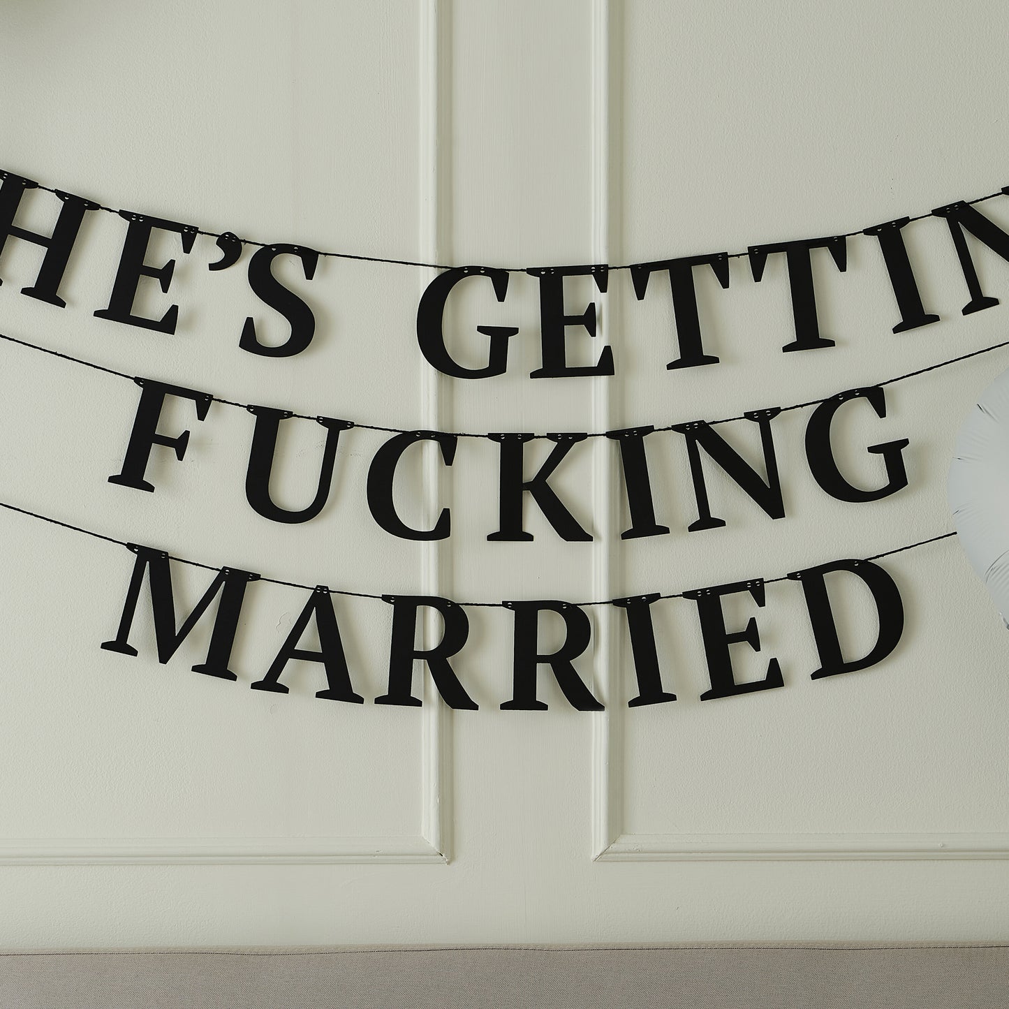 Black 'She's Getting Fucking Married' Bunting