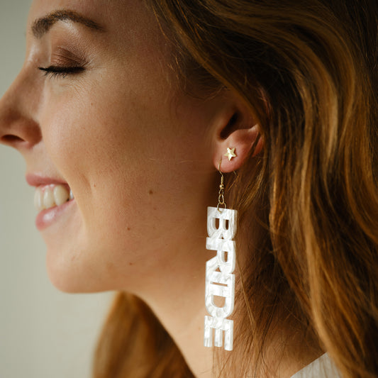 Pearlised 'Bride' Earrings