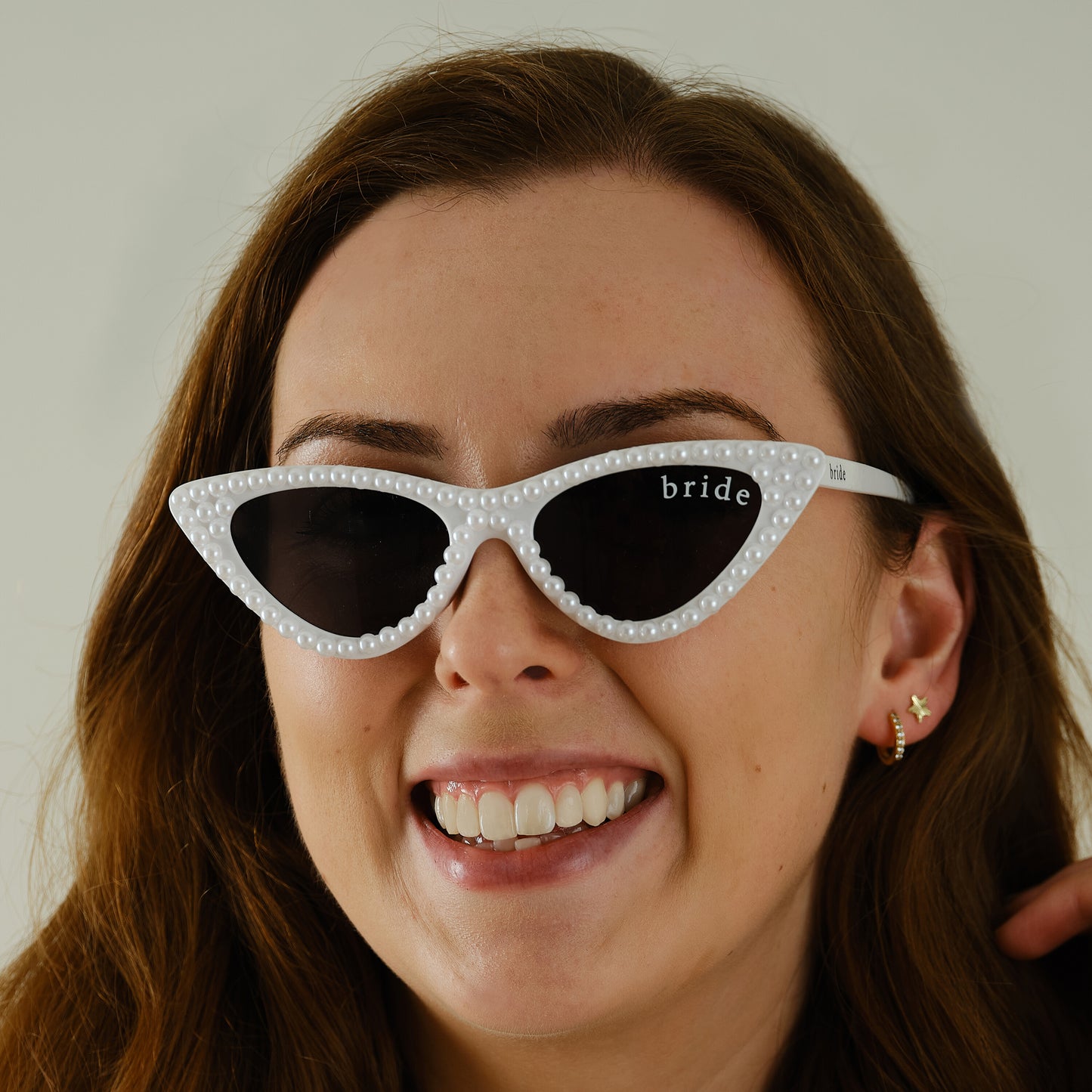 Pearl Embellished Cat Eye Shaped 'Bride' Glasses