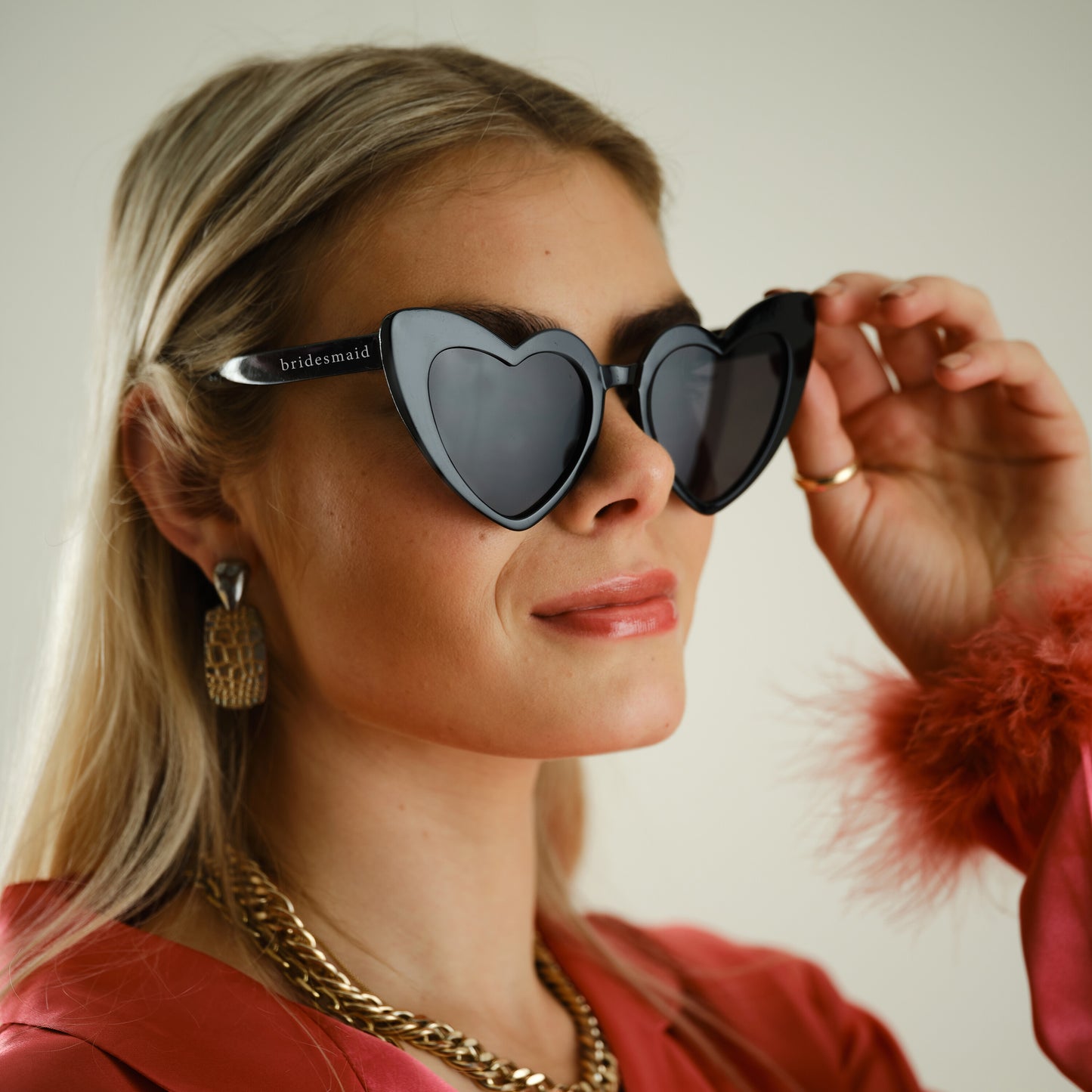 Black Heart Shaped Bridesmaid Glasses