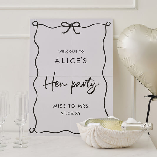Customisable Hen Party Welcome Sign with Stickers