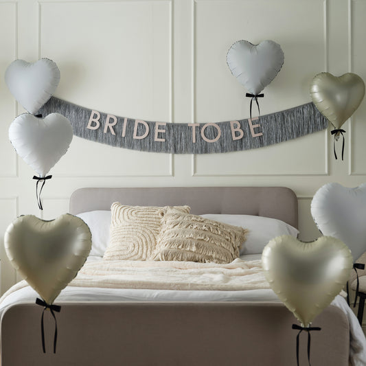 Silver Fringe 'Bride to Be' Bunting