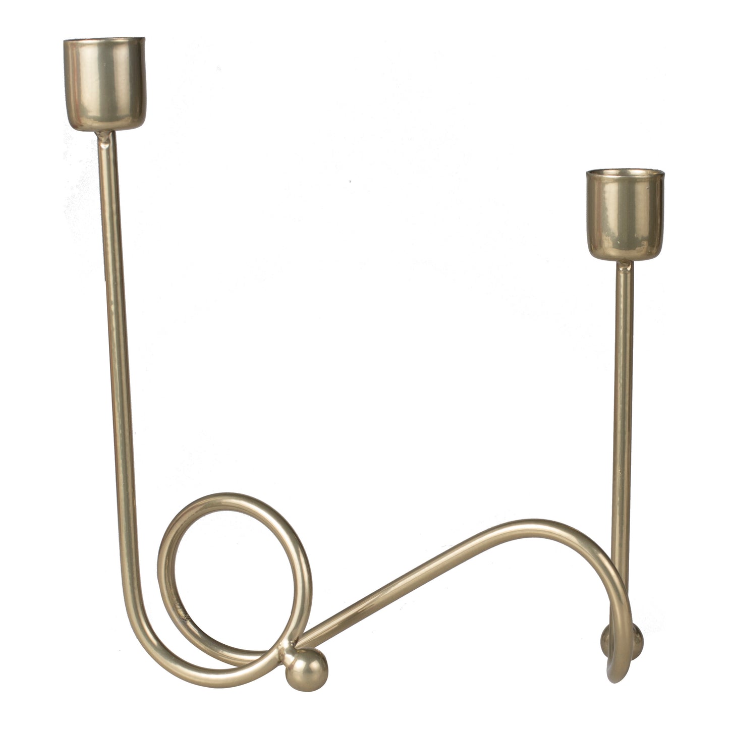 Metal Swirl Gold Christmas Candle Holder