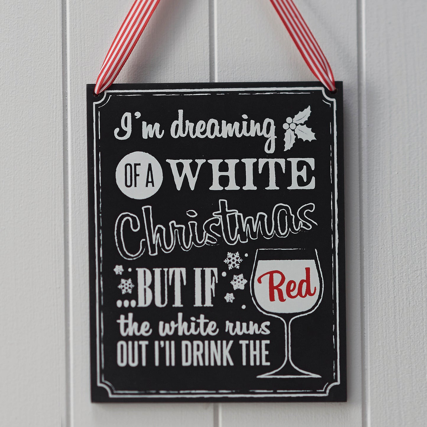 Christmas Wooden Chalkboard Wine Sign - Vintage Noel