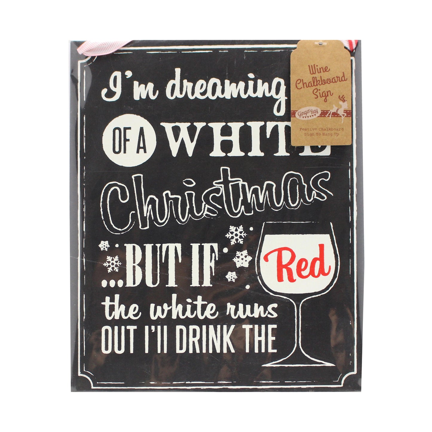 Christmas Wooden Chalkboard Wine Sign - Vintage Noel