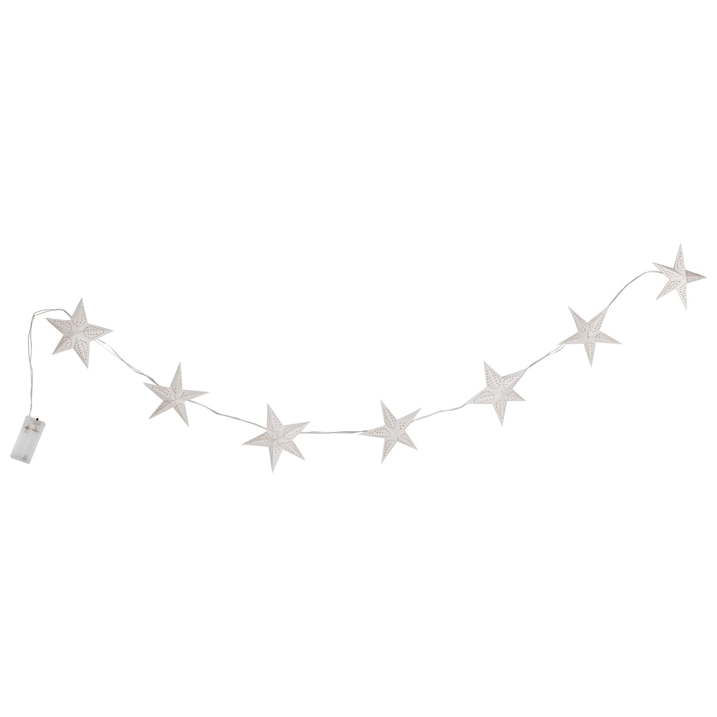 White Paper Star String Light Christmas Bunting