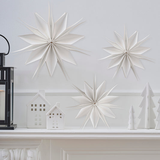 Hanging Paper Star Christmas Decorations