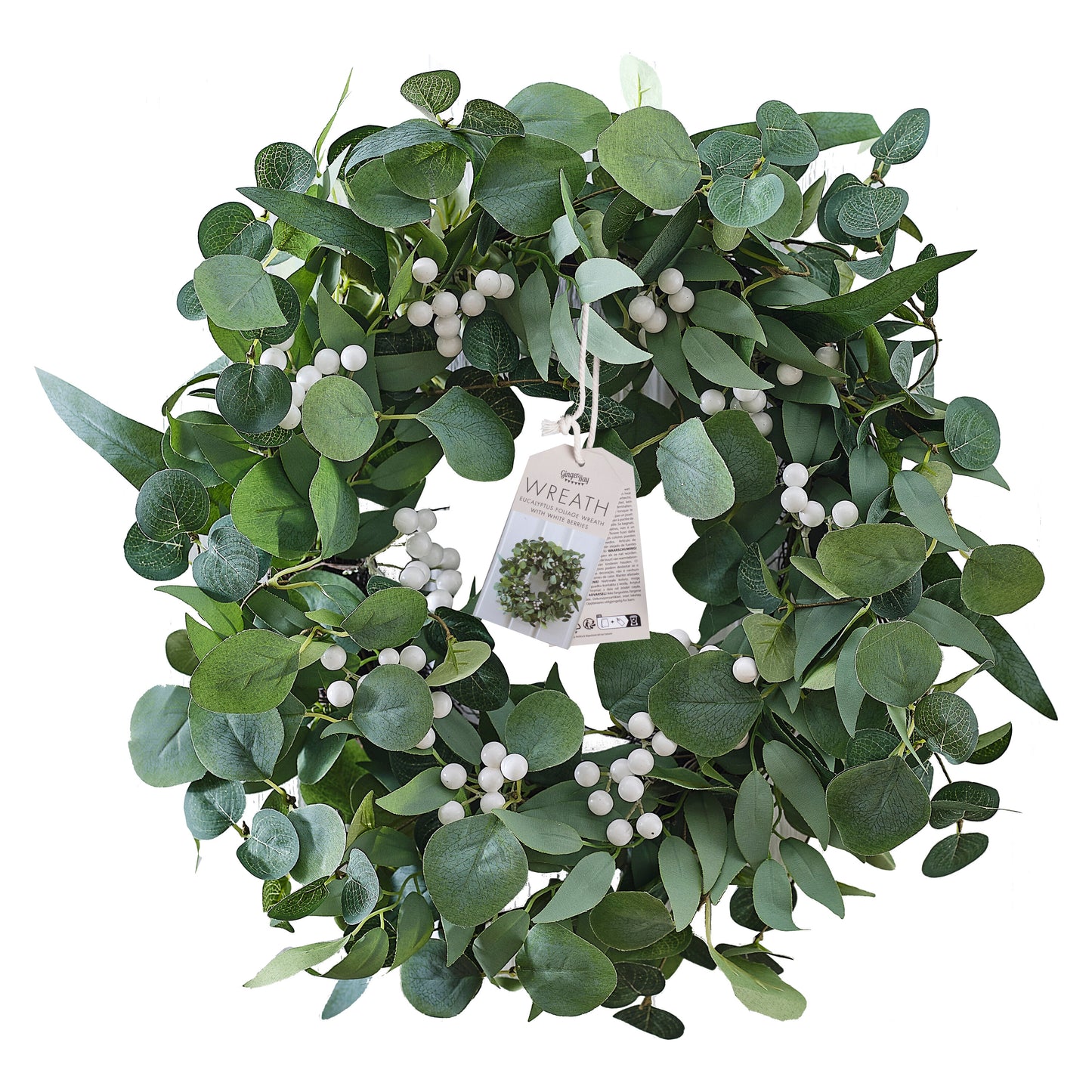 Eucalyptus and White Berries Christmas Door Wreath
