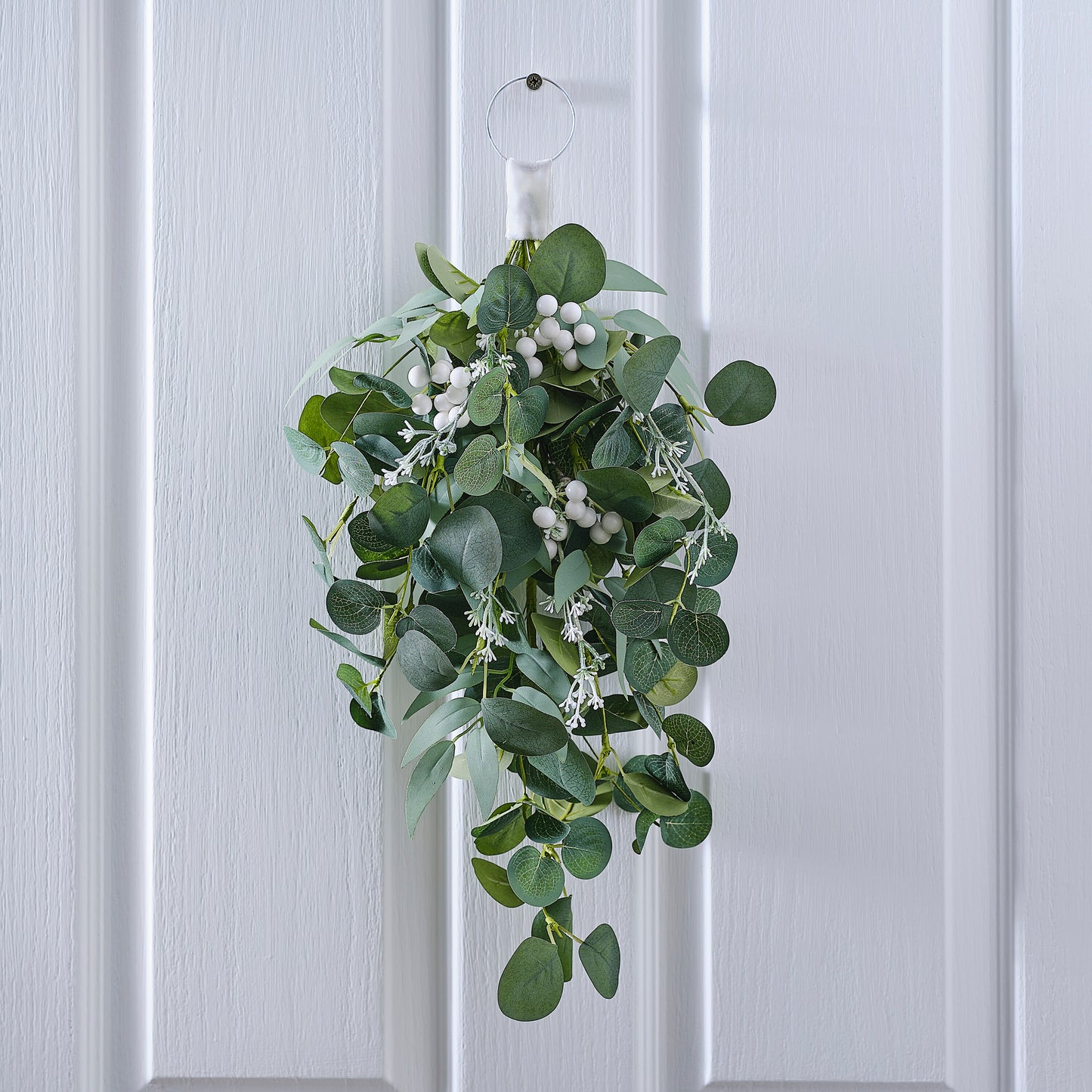 Eucalyptus and White Berries Christmas Door Swag