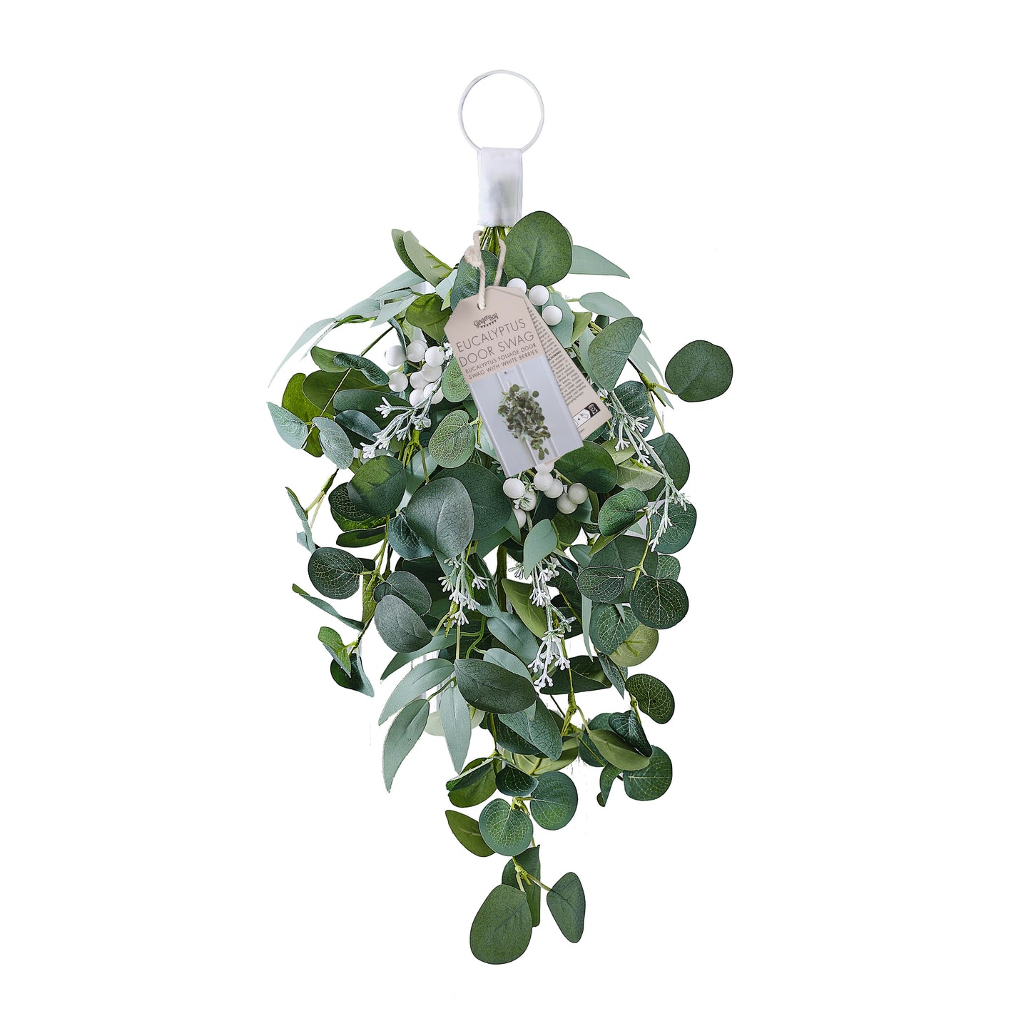 Eucalyptus and White Berries Christmas Door Swag