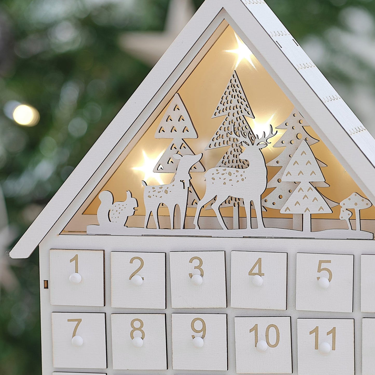 Wooden Light Up Christmas Advent Calendar