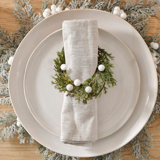 Foliage Christmas Napkin Rings with Berries