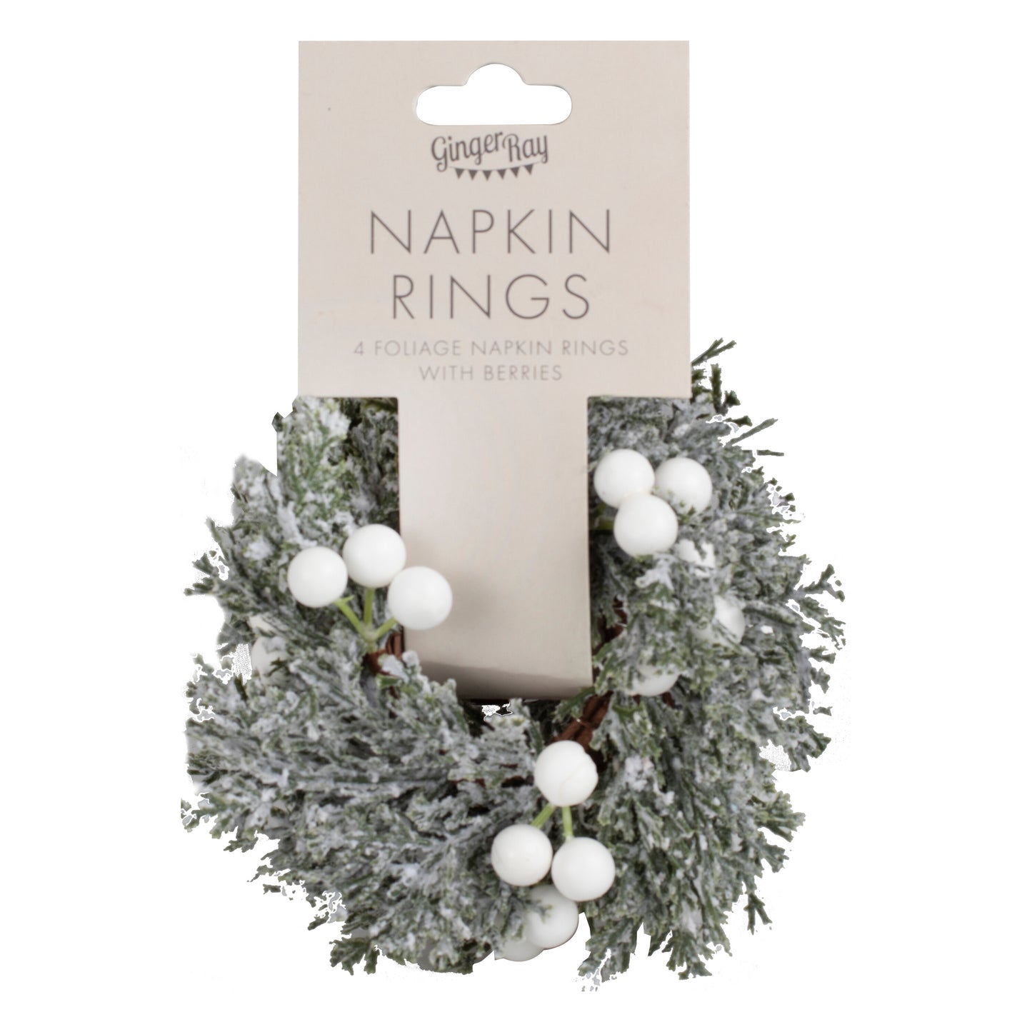 Foliage Christmas Napkin Rings with Berries