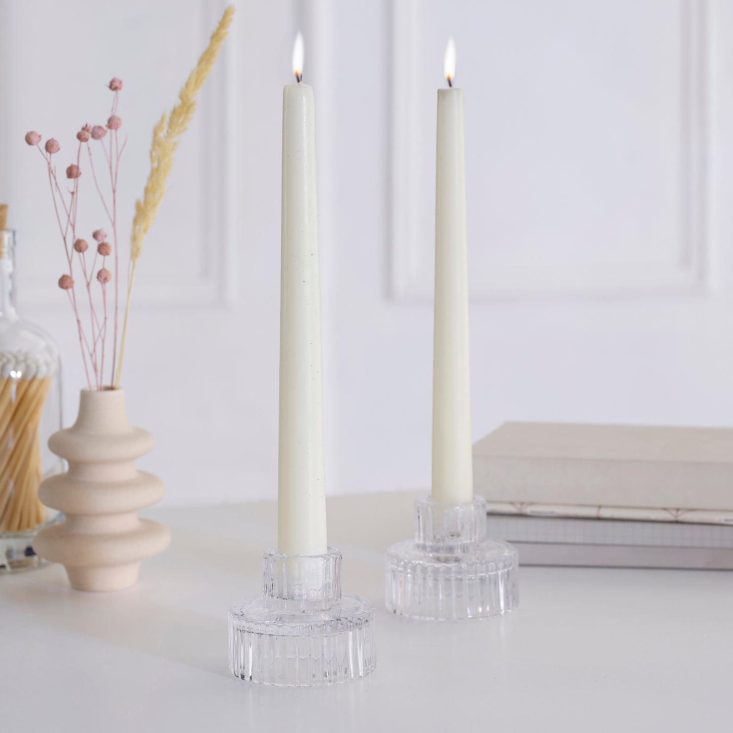 Clear Glass Candle Holders