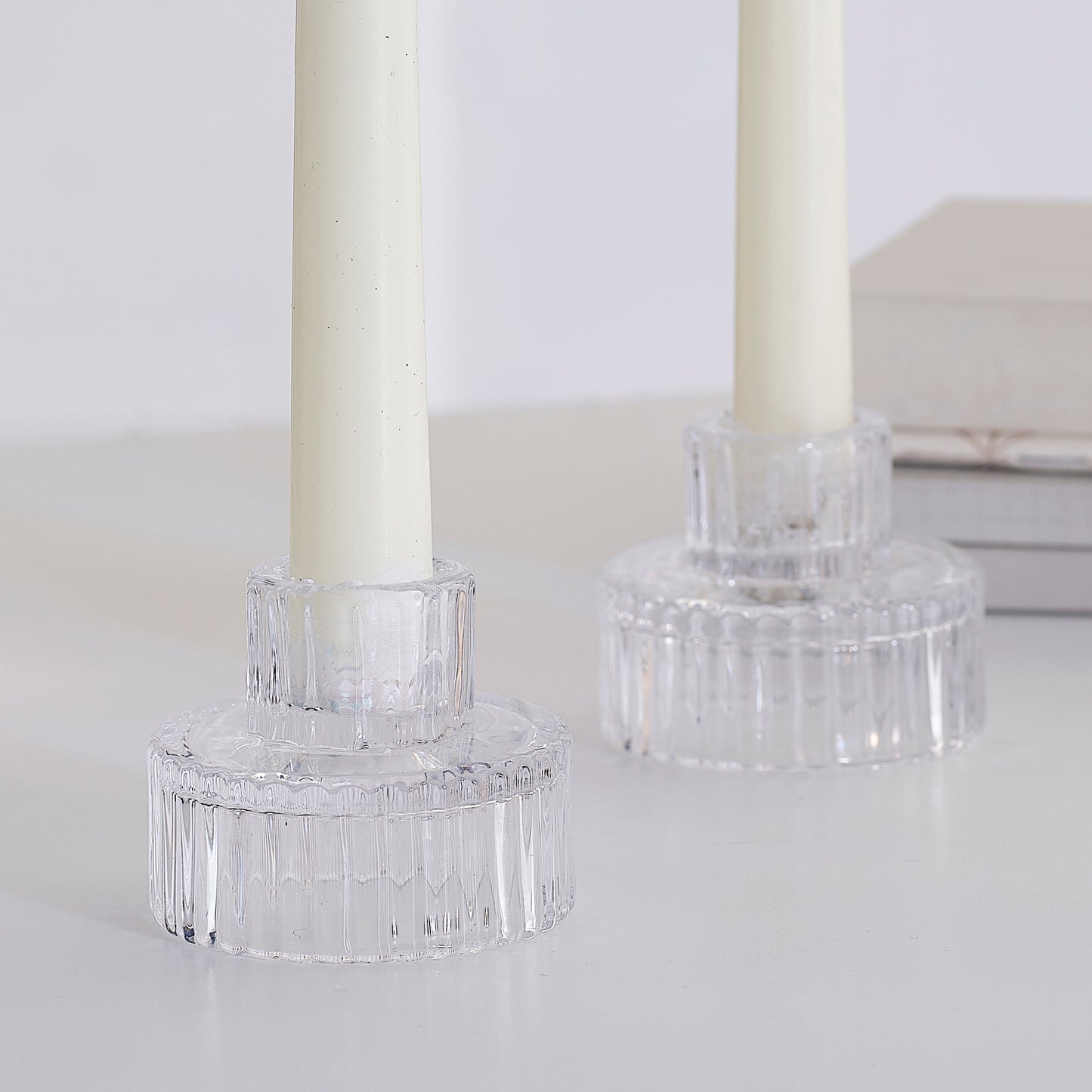 Clear Glass Candle Holders