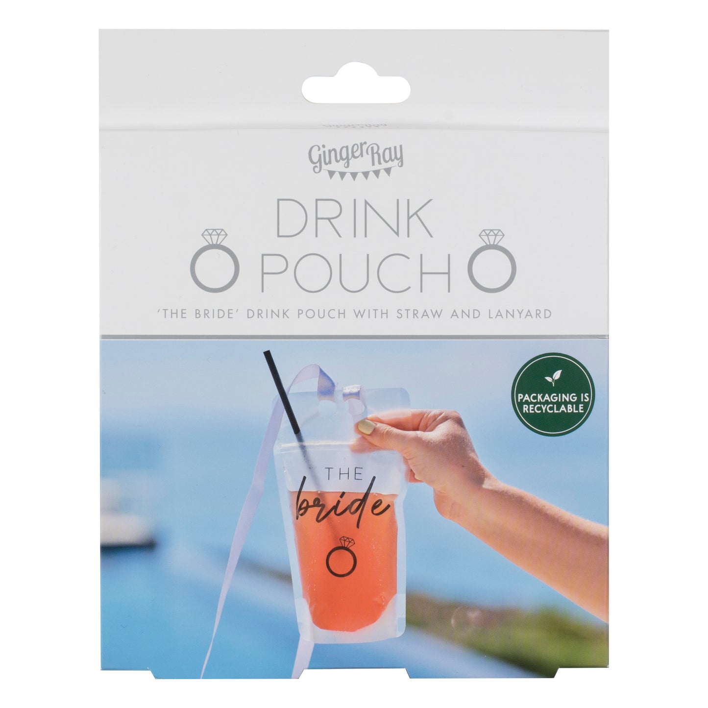 The Bride Hen Party Drink Pouch with Straw and Lanyard