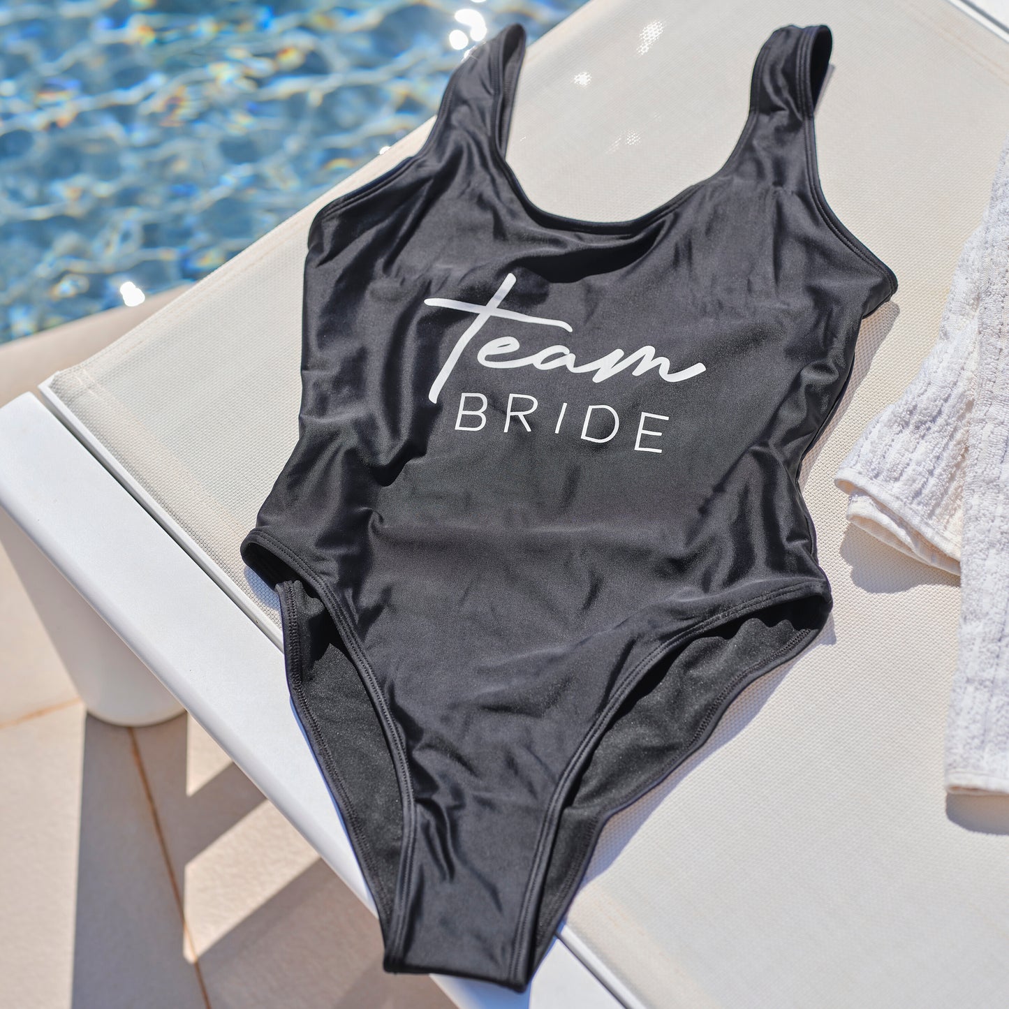 Team Bride Black Hen Party Swimsuit
