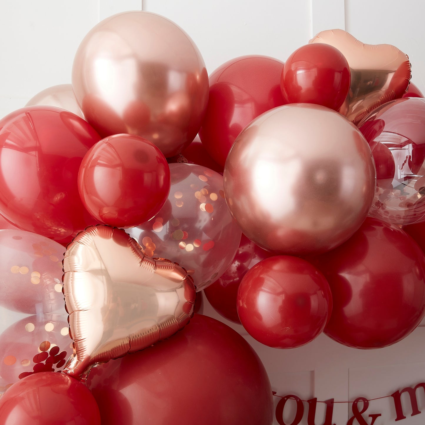Red, Pink, Rose Gold Chrome Balloon Arch Kit