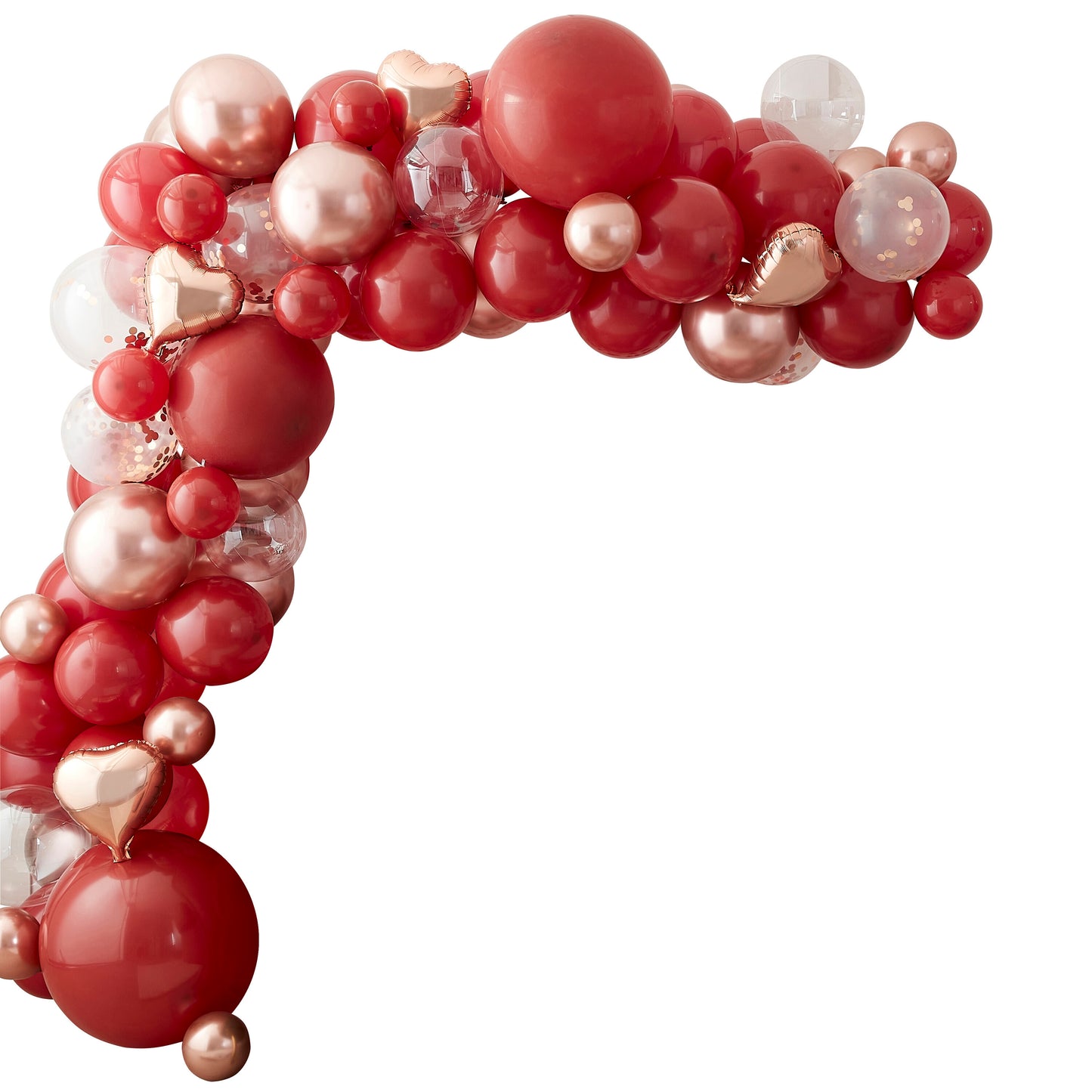 Red, Pink, Rose Gold Chrome Balloon Arch Kit