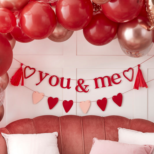 You & Me Valentines Bunting with Tassels