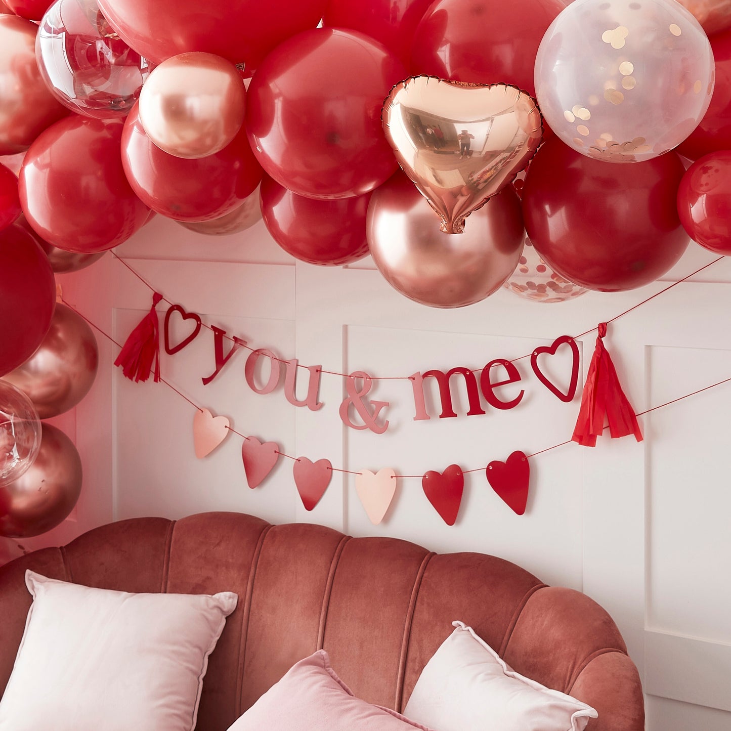You & Me Valentines Bunting with Tassels