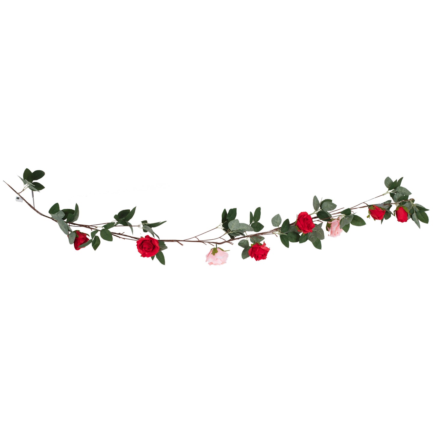 Artificial Rose Garland with String Lights