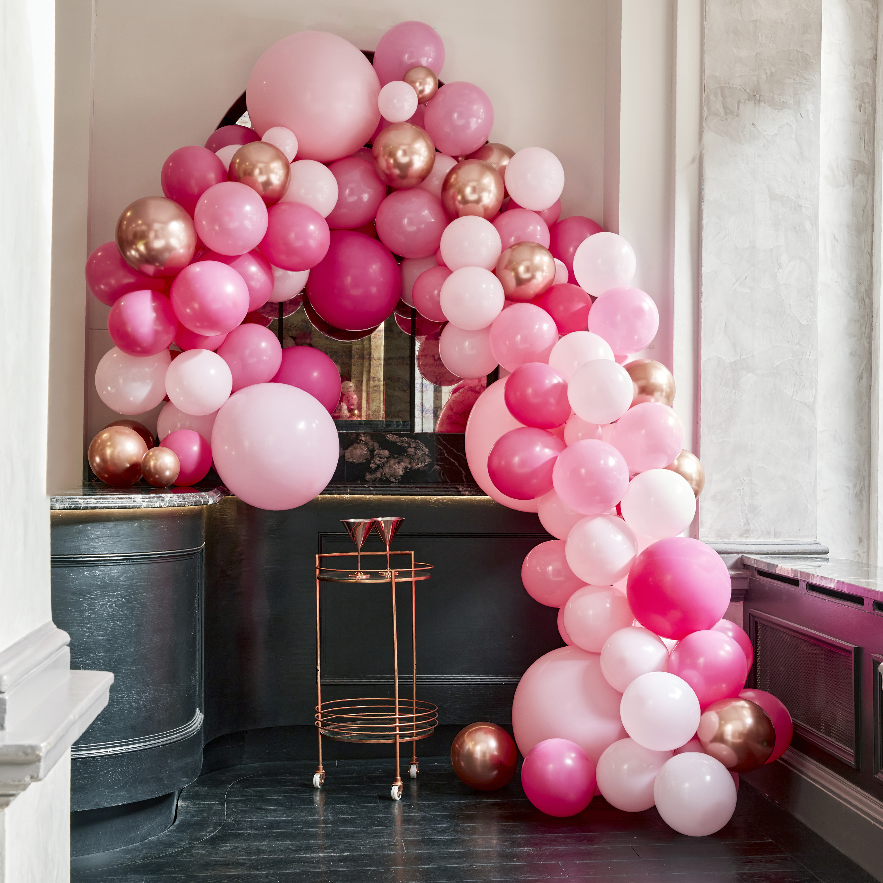 Luxe Pink and Rose Gold Balloon Arch Kit | Ginger Ray