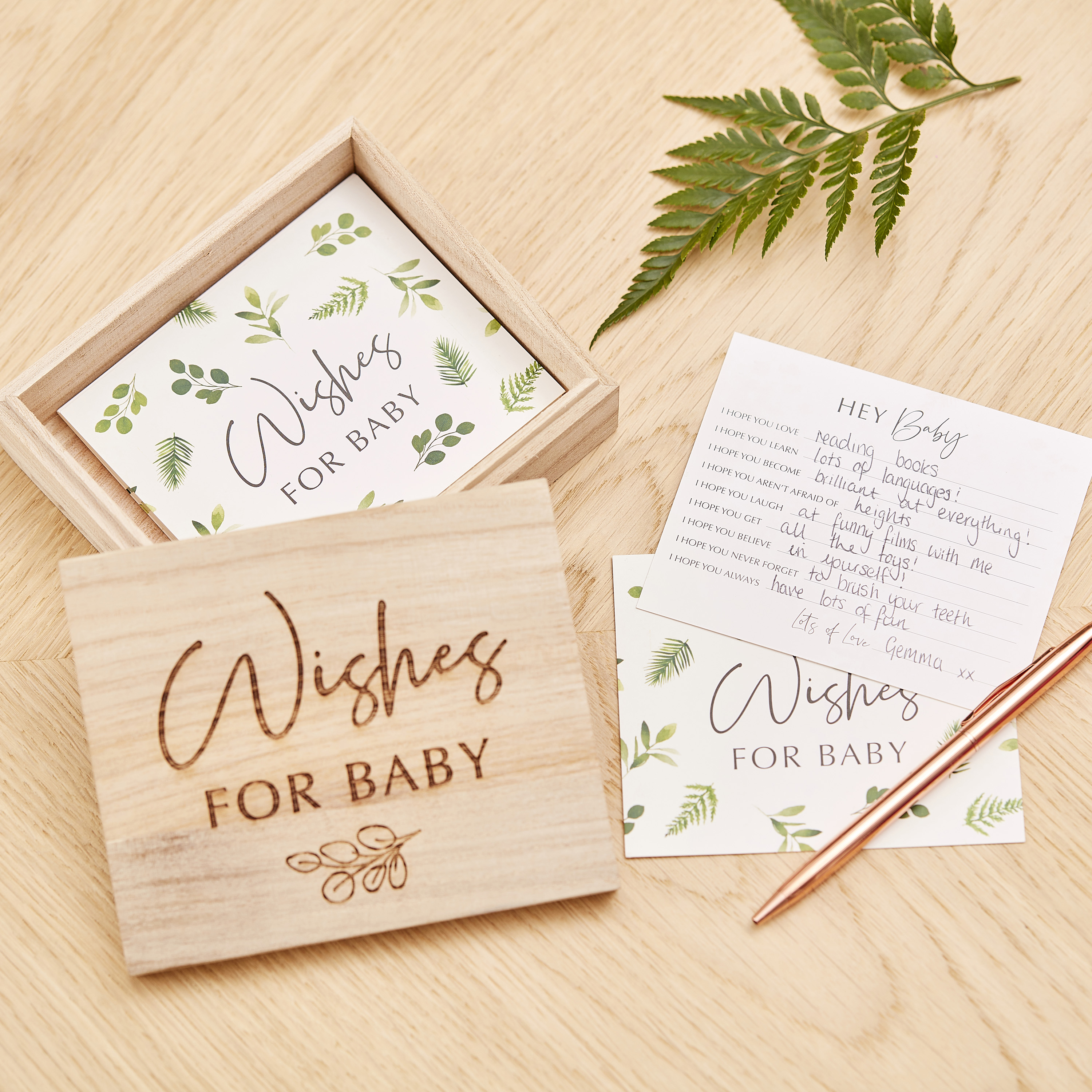 Botanical Baby Shower Advice Cards and Keepsake Box Ginger Ray
