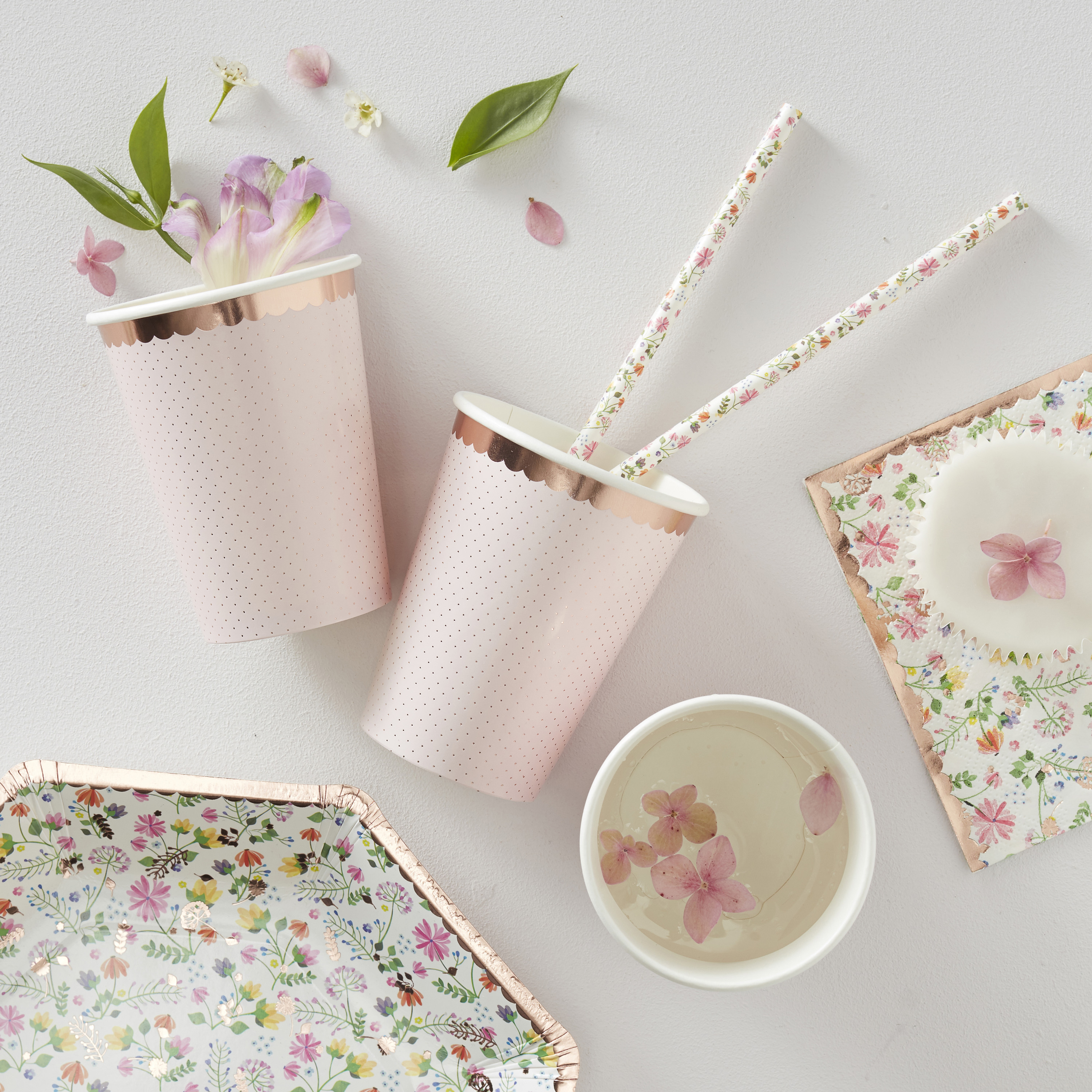 Rose Gold Polka Dot Paper Party Cups Ginger Ray Ginger Ray